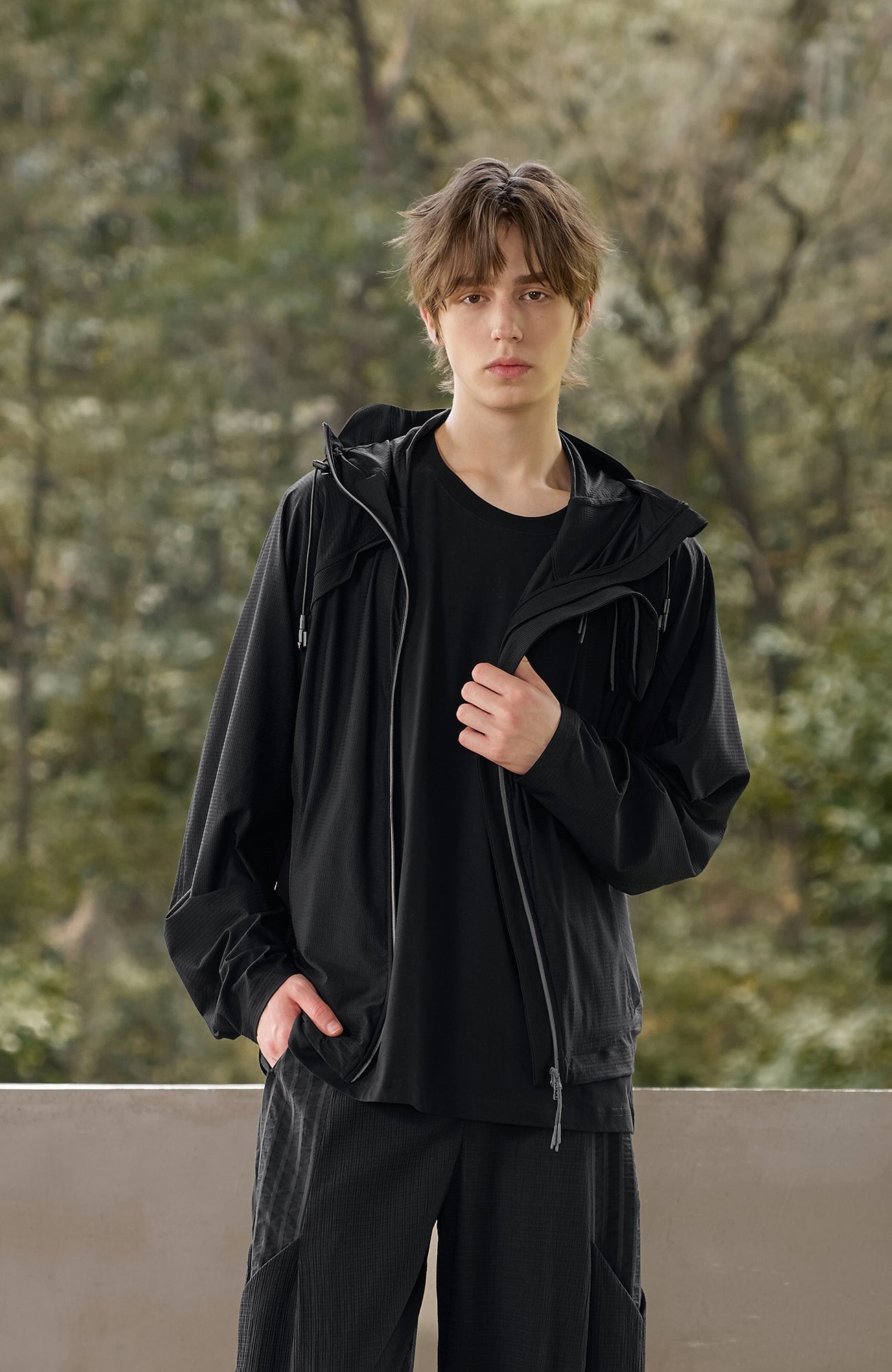 MOITIEDEPETALE Dual-Zip Cooling UV Protection Hooded Jacket