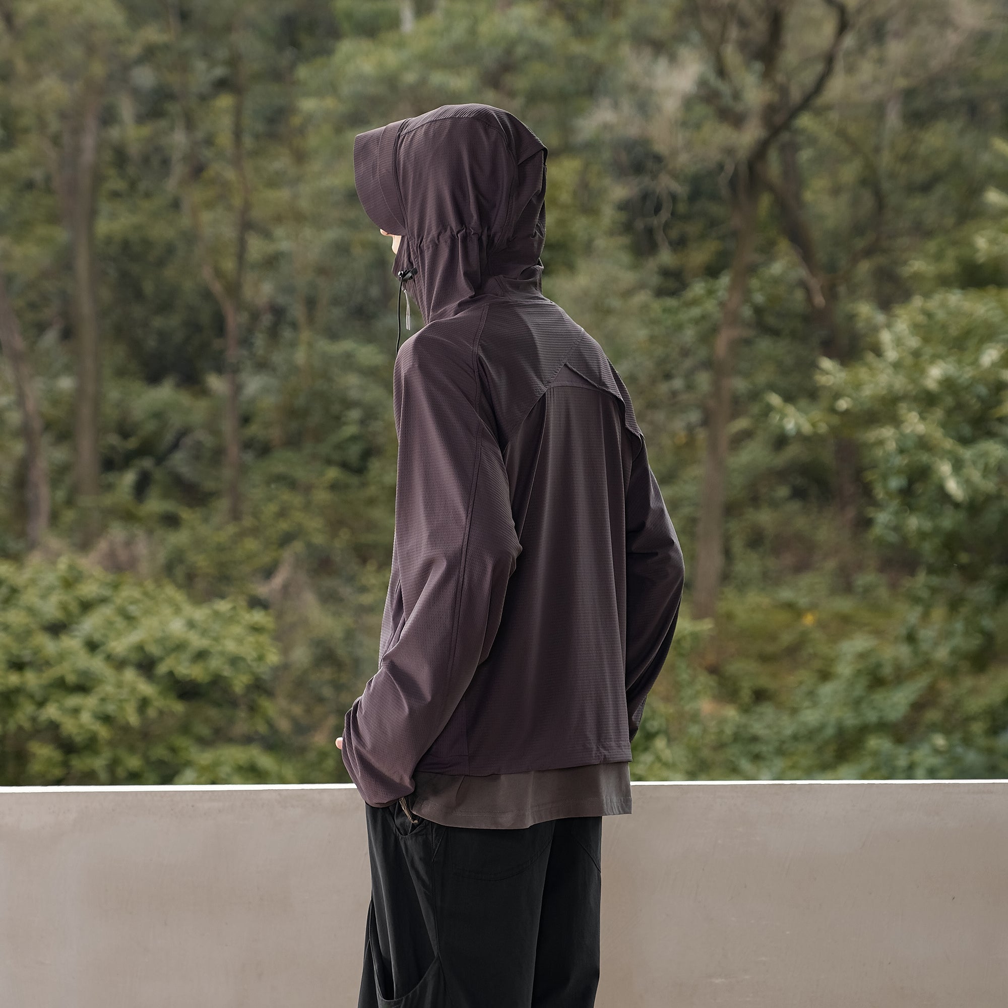 MOITIEDEPETALE Dual-Zip Cooling UV Protection Hooded Jacket