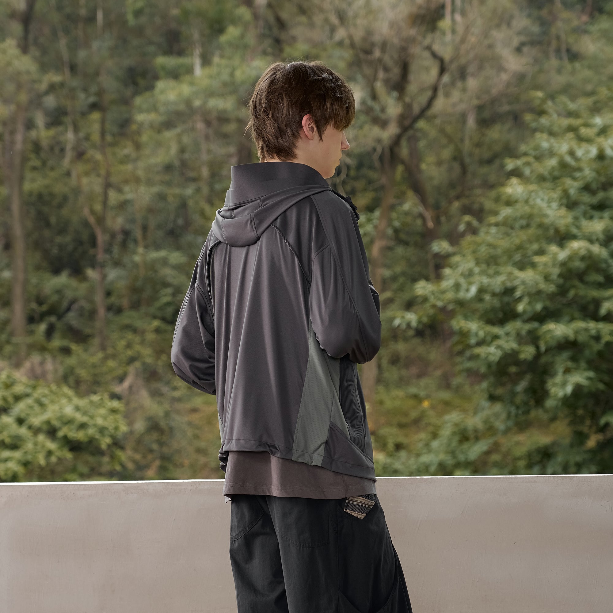 MOITIEDEPETALE Dual-Zip Cooling UV Protection Hooded Jacket