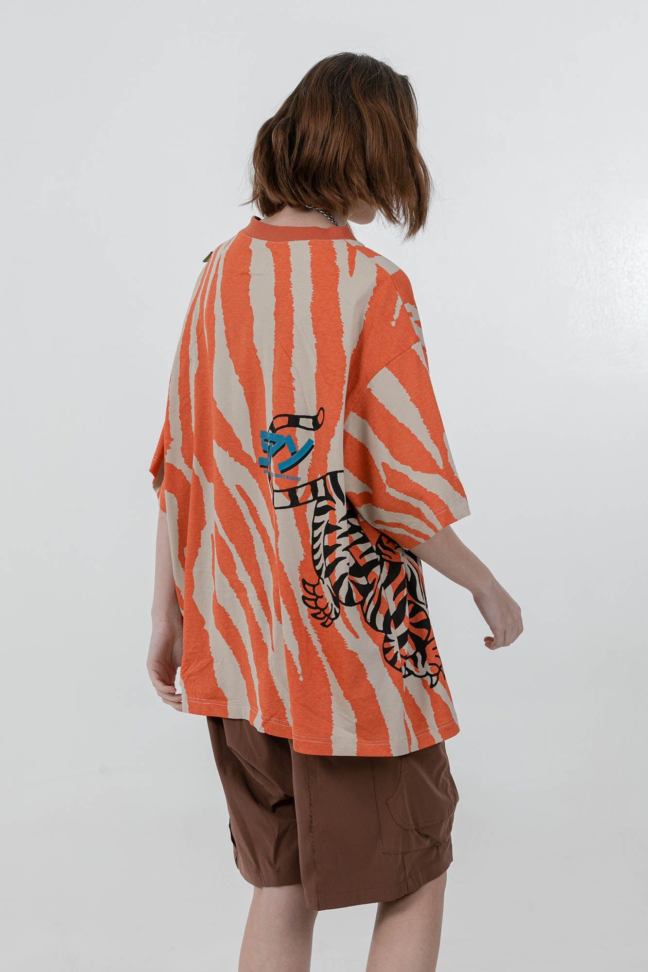 ERROR CODE ROBOT Tiger Stripe Oversized T-Shirt, premium urban and streetwear designers apparel on PROJECTISR.com, ERROR CODE ROBOT