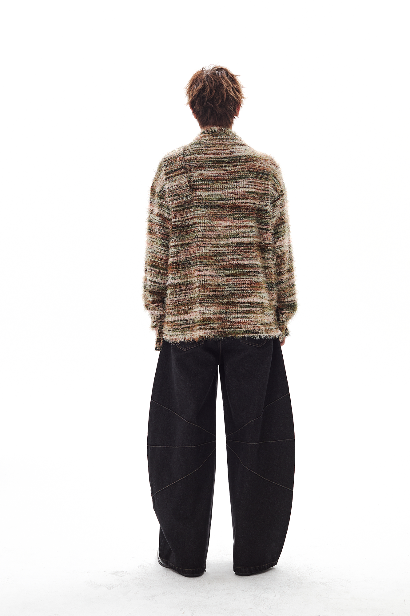 PASET Wide-Leg Raw Denim Curved  Jeans