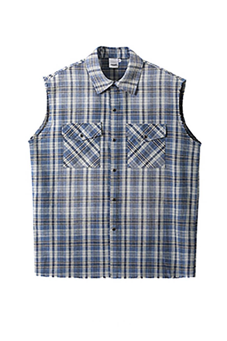 KREATE Distressed Plaid Vest