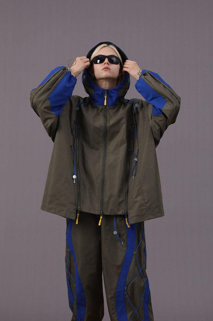 MIICHOUS Contrasted Color Block Zipper Hiking Jacket, premium urban and streetwear designers apparel on PROJECTISR.com, Miichous