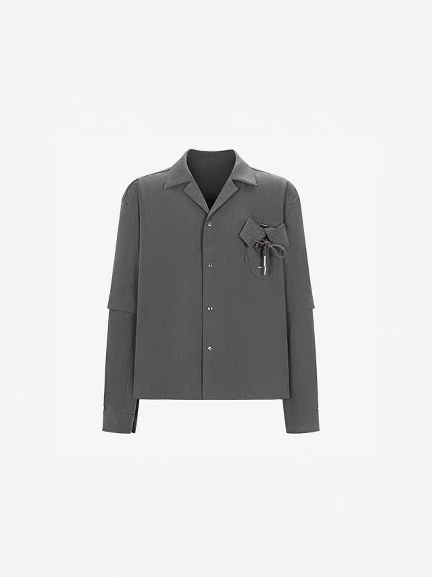 TIWILLTANG Detachable-Sleeve Tie-Pocket Shirt, premium urban and streetwear designers apparel on PROJECTISR.com, TIWILLTANG