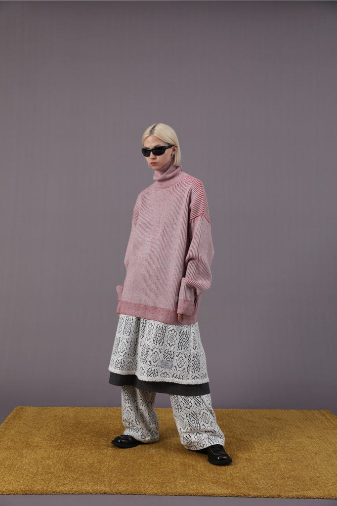 MIICHOUS Faded Stripe Turtleneck Sweater, premium urban and streetwear designers apparel on PROJECTISR.com, Miichous