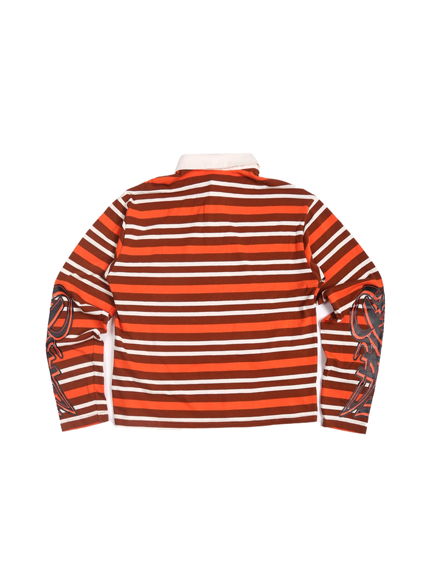 TRECLUB Badge Patch Graphic-Sleeves Striped Long-Sleeve Polo, premium urban and streetwear designers apparel on PROJECTISR.com, TRECLUB