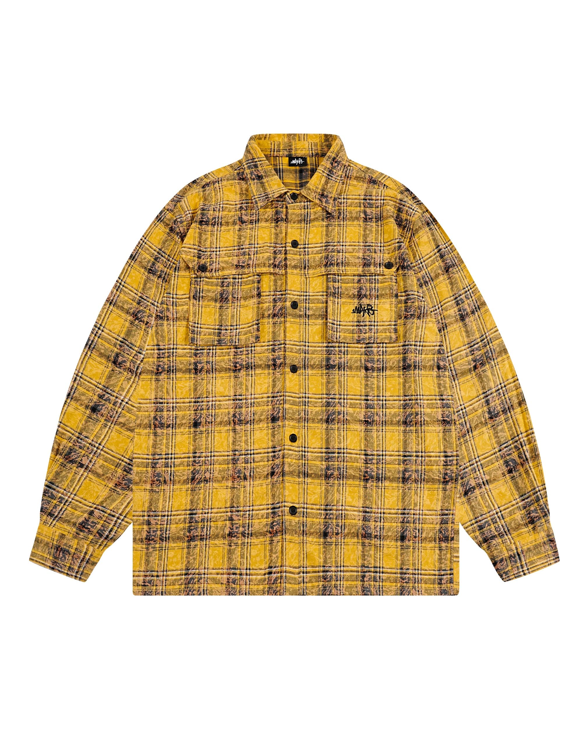 MAKEMORE Retro Plaid Shirt Yellow, premium urban and streetwear designers apparel on PROJECTISR.com, MAKEMORE