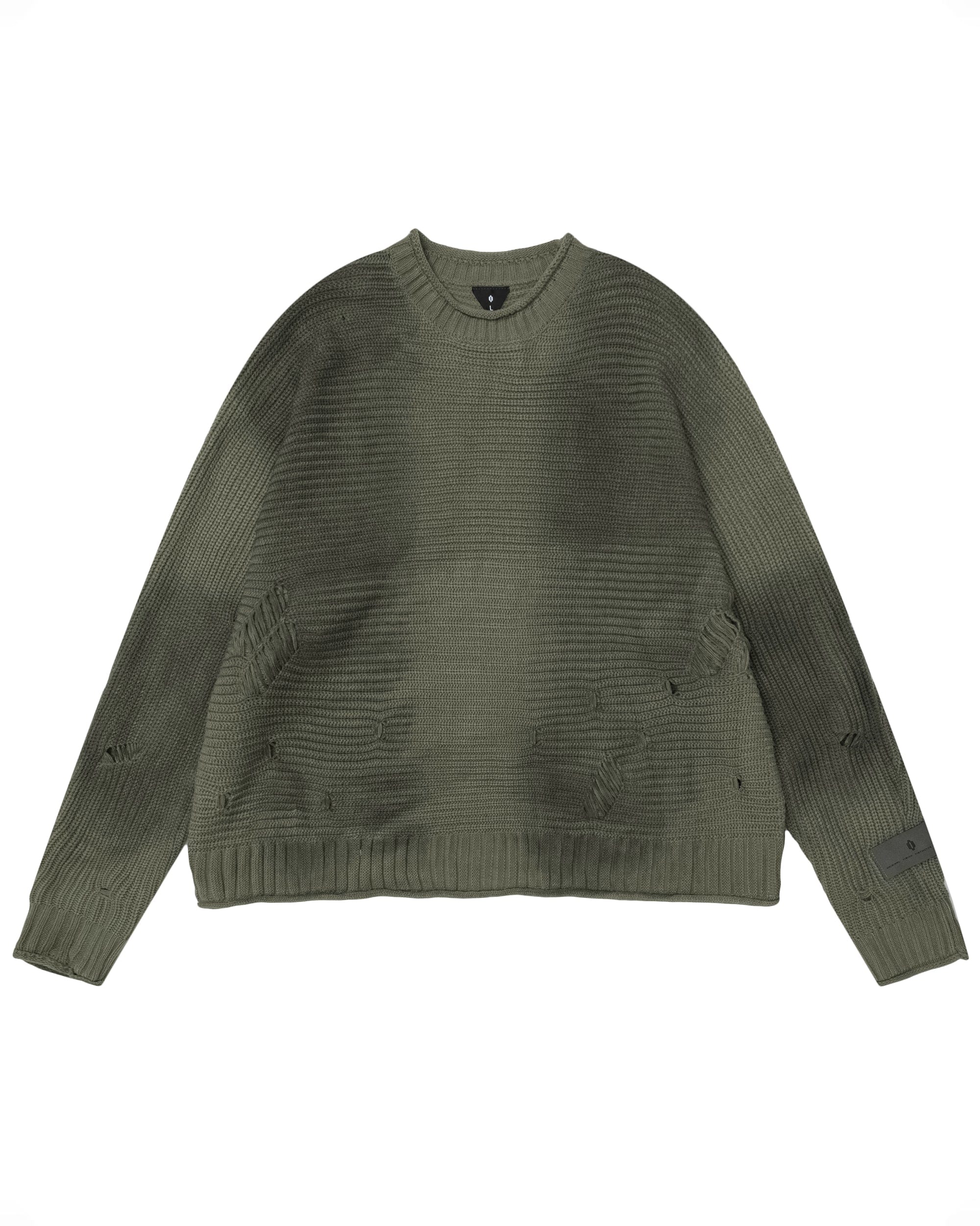 OVDY Faded Ripped Raw Edge Sweater