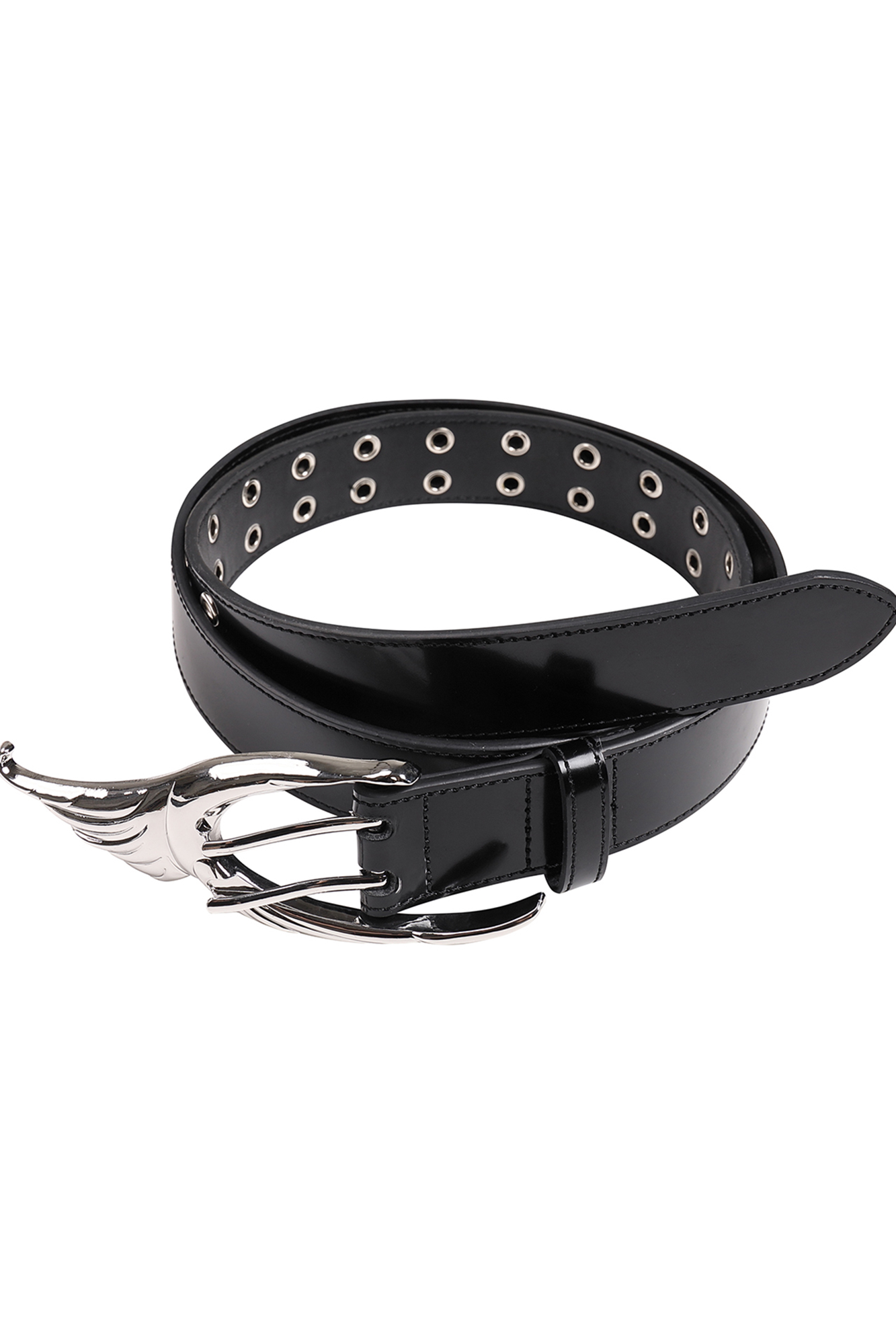 WHISTLEHUNTER Studded Gloss Leather Belt, premium urban and streetwear designers apparel on PROJECTISR.com, WHISTLEHUNTER