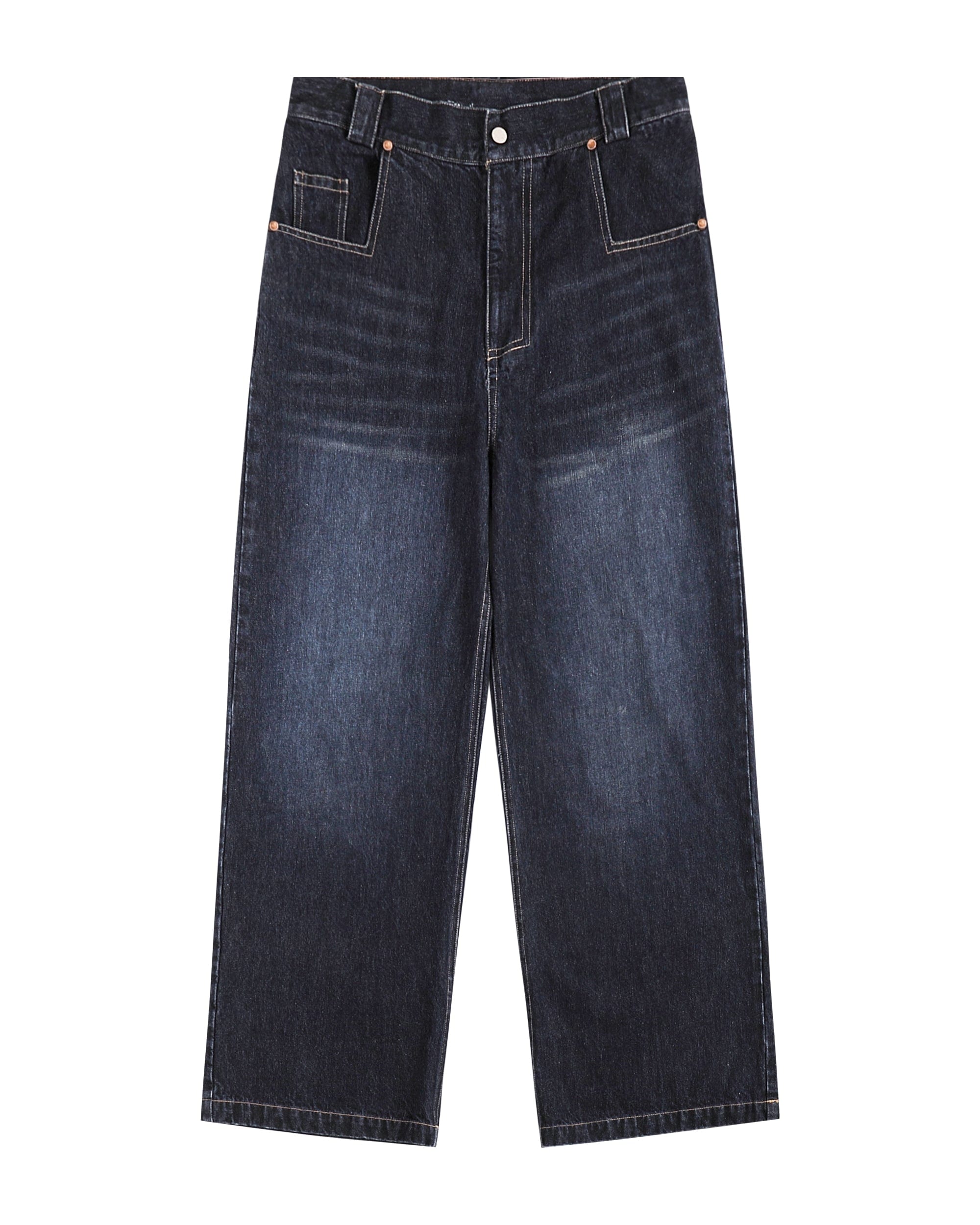 49PERCENT Modern Washed Rivet Straight-Leg Jeans