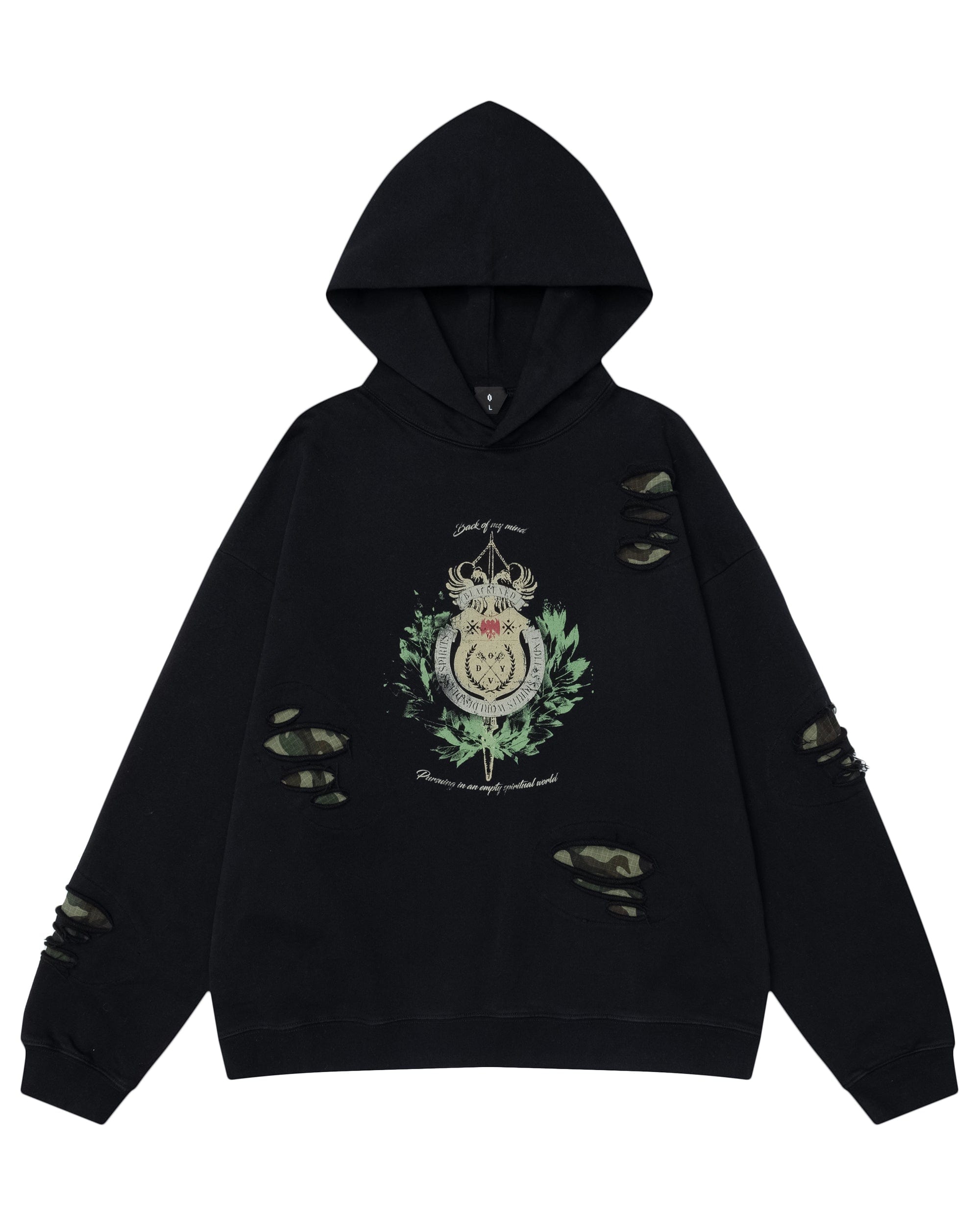 OVDY Badge Ripped Hoodie