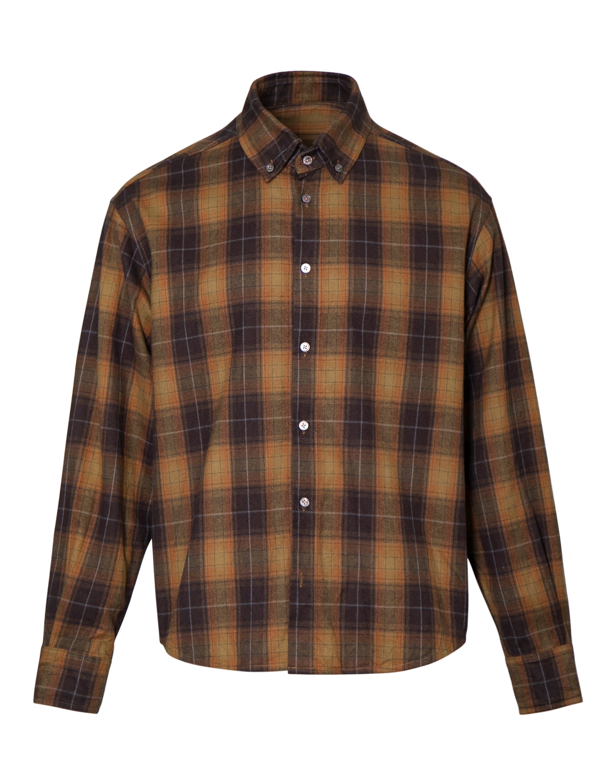 LEONSENSE Classic Plaid Shirt Showa Brown