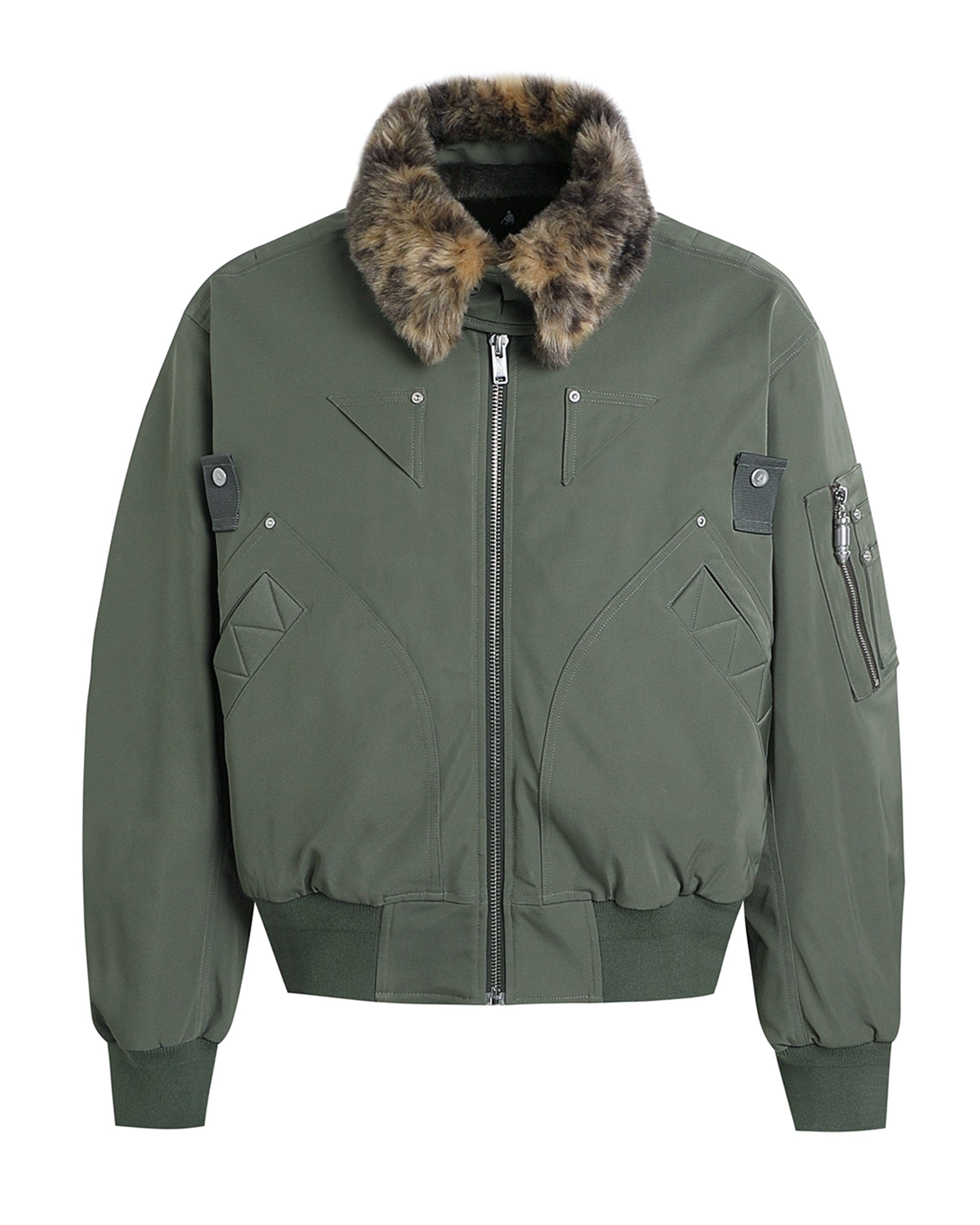 FACEONLAB Fleece-Lined B-15 BOMBER Jacket Green