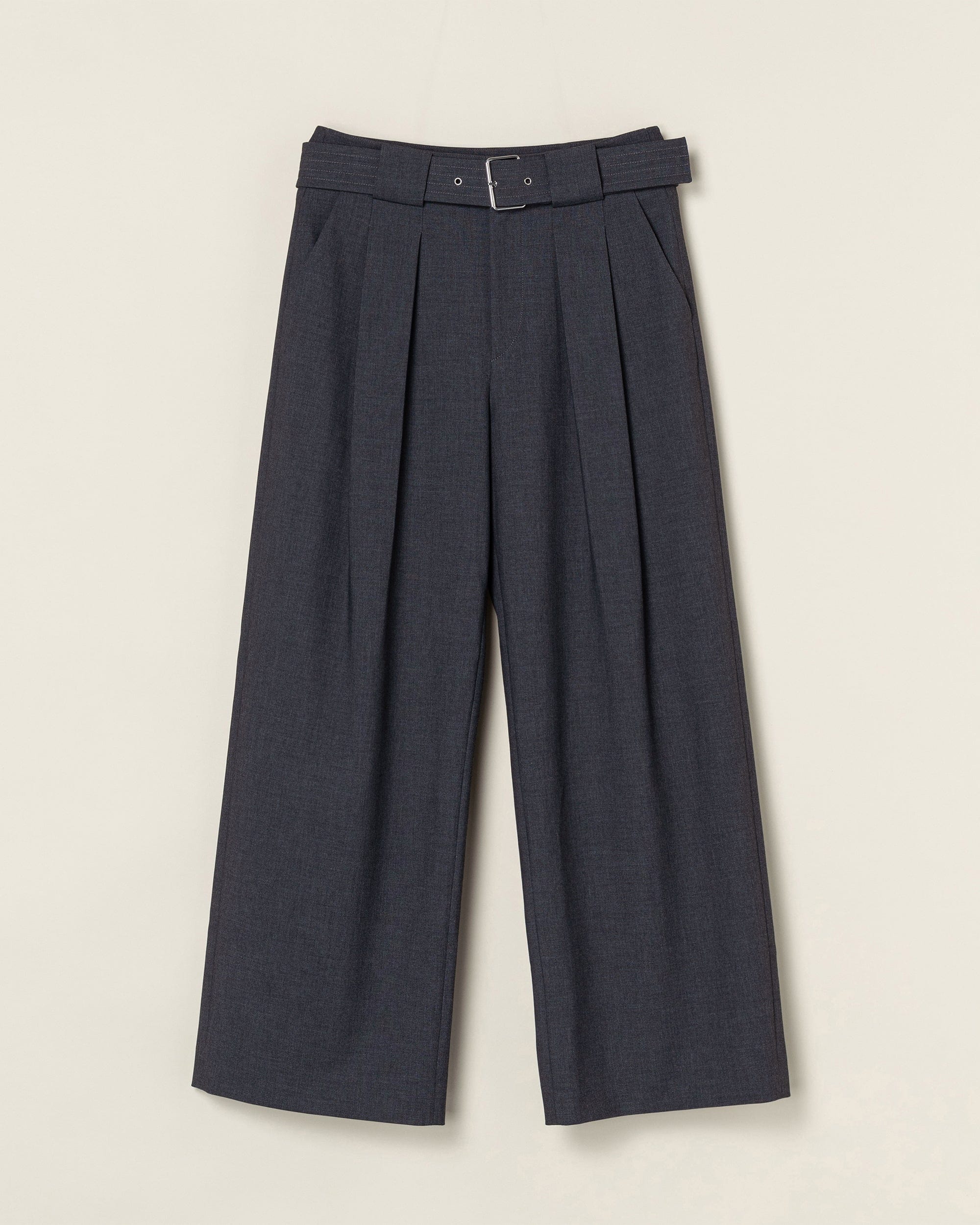 OPICLOTH Classic Pleated Belt Trousers