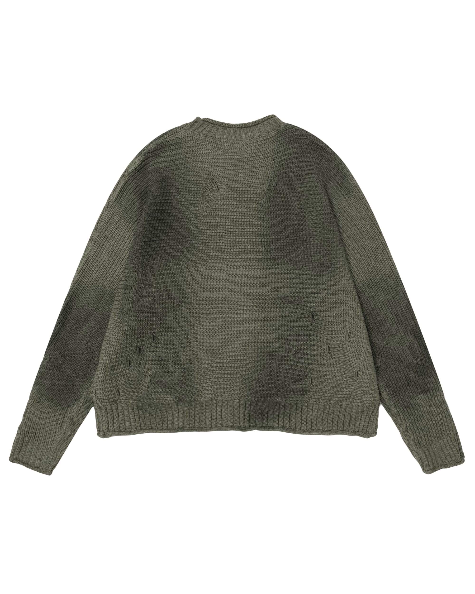 OVDY Faded Ripped Raw Edge Sweater