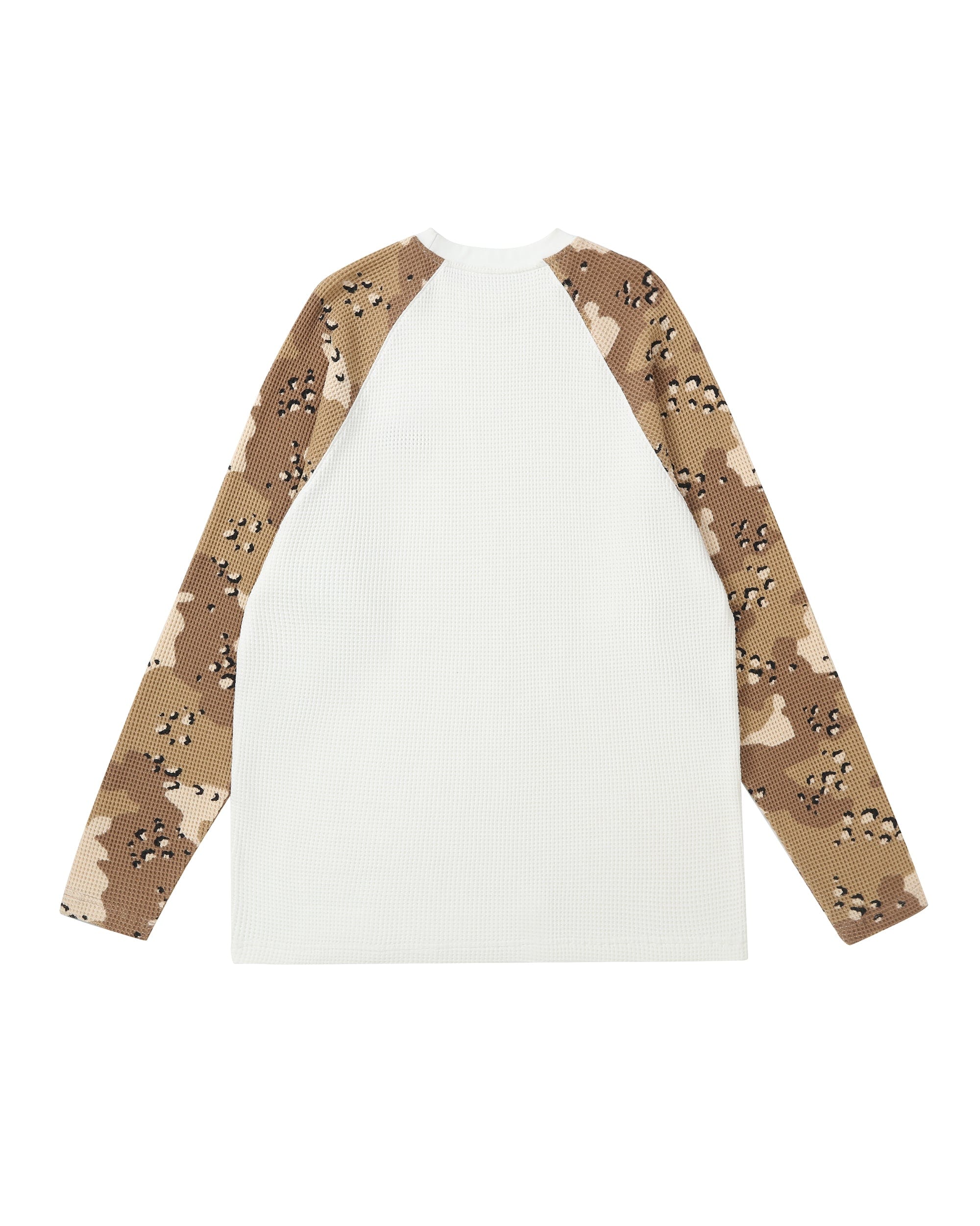 MAKEMORE Camo Raglan Waffle Long-Sleeve Tee