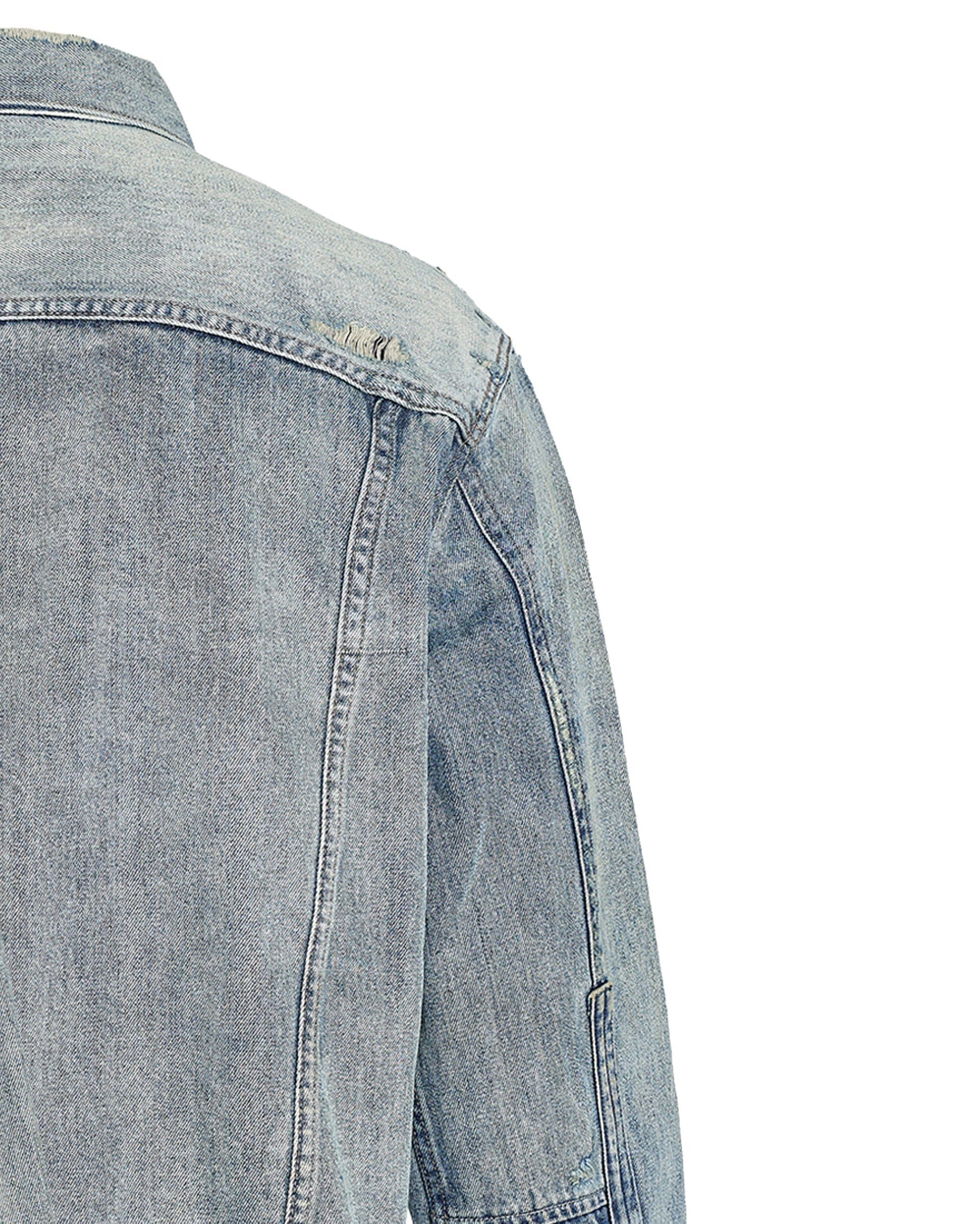 STEEPC Washed Multi Pockets Distressed Denim Jacket