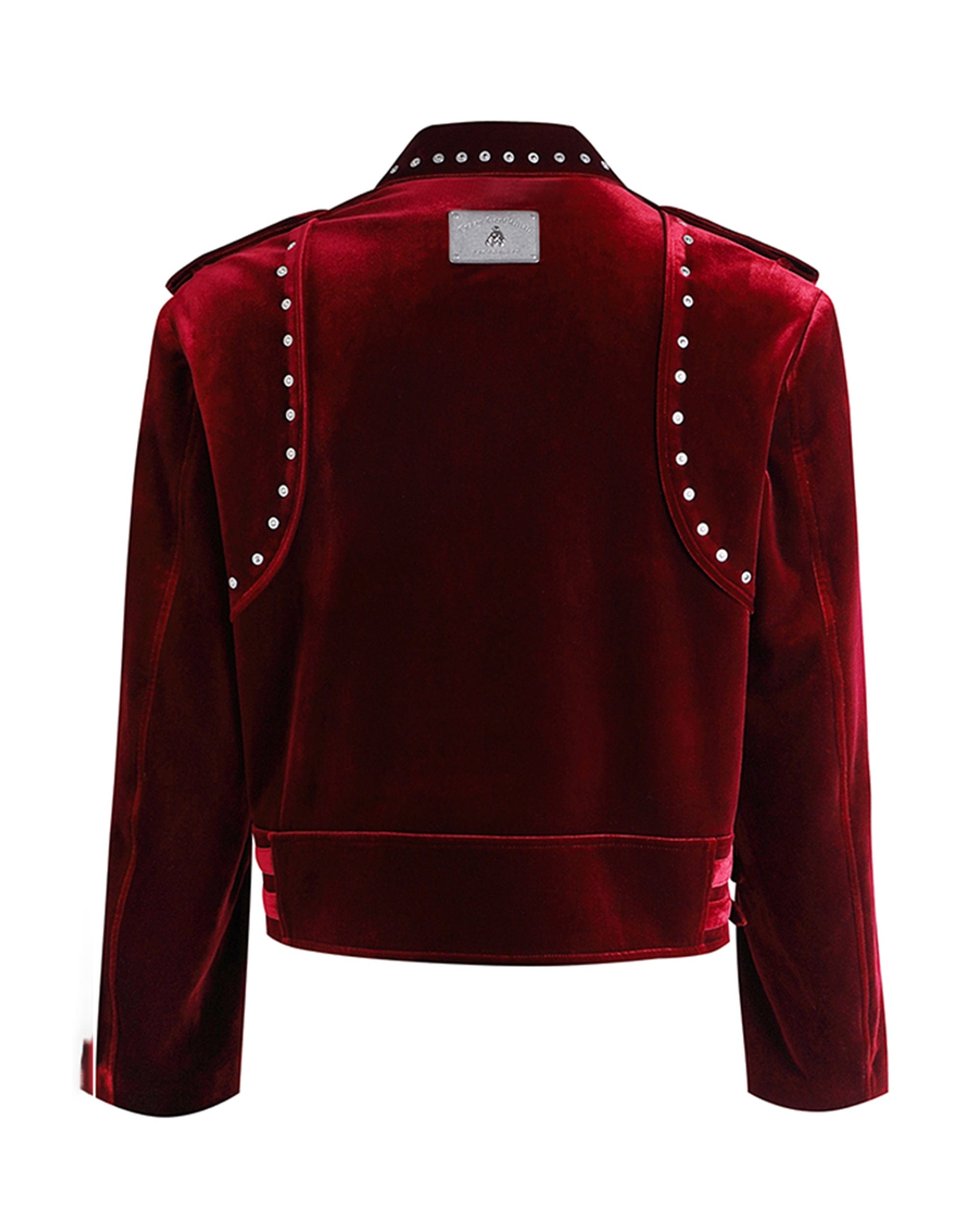 FACEONLAB Red Velvet Rivet Biker Jacket