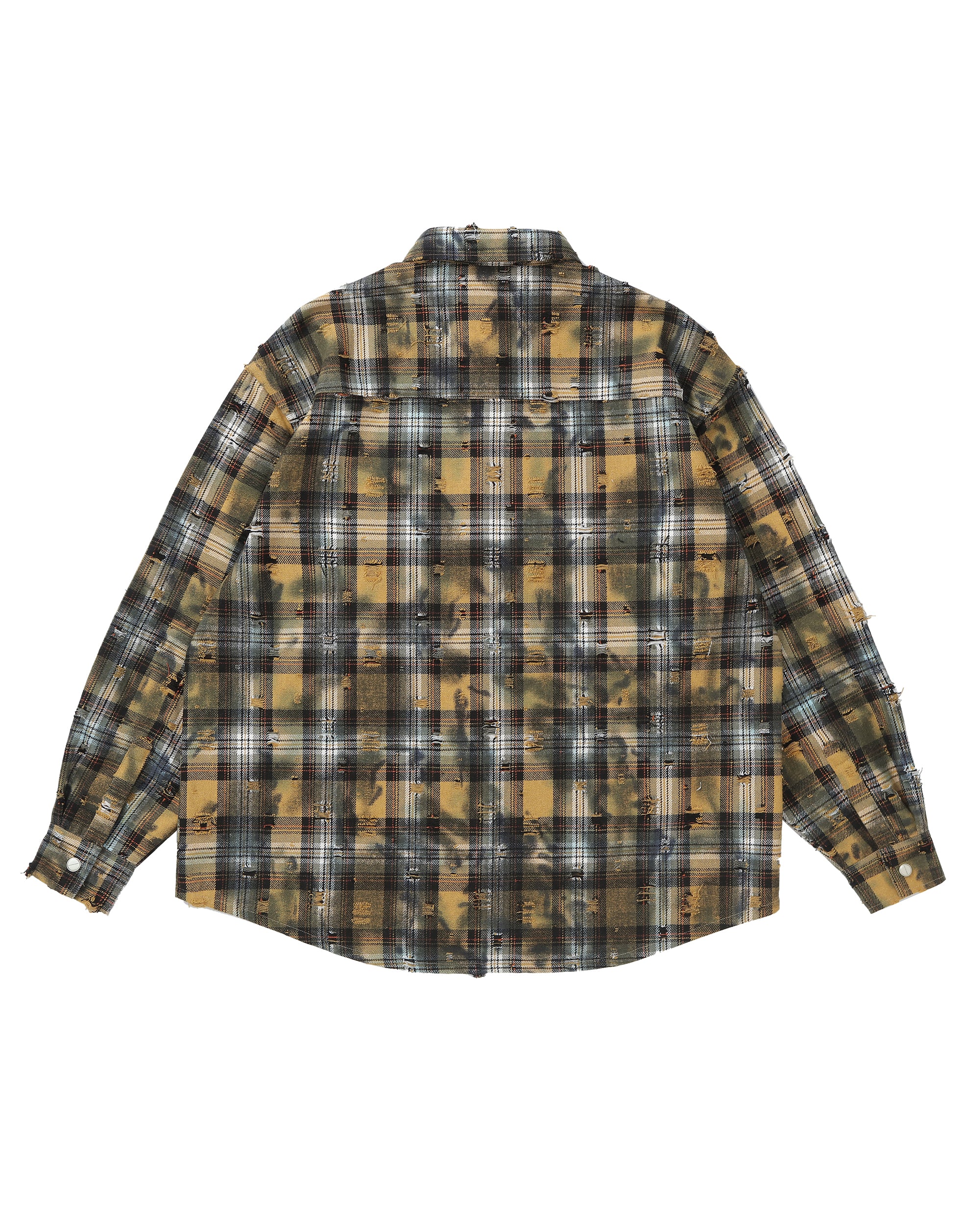 MAKEMORE Classic Distress Plaid Shirt