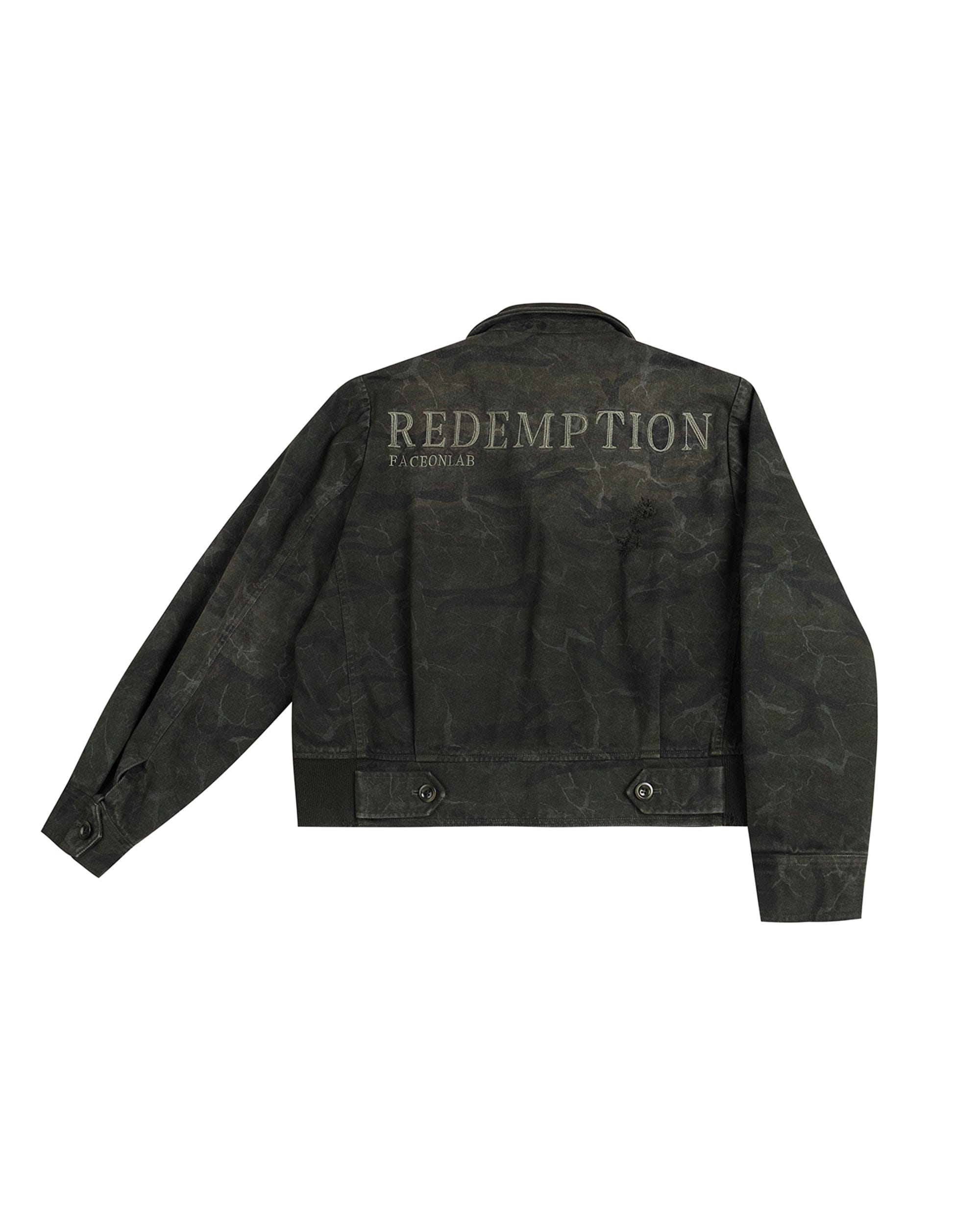 FACEONLAB Distressed P37 Rivet Jacket Army Green