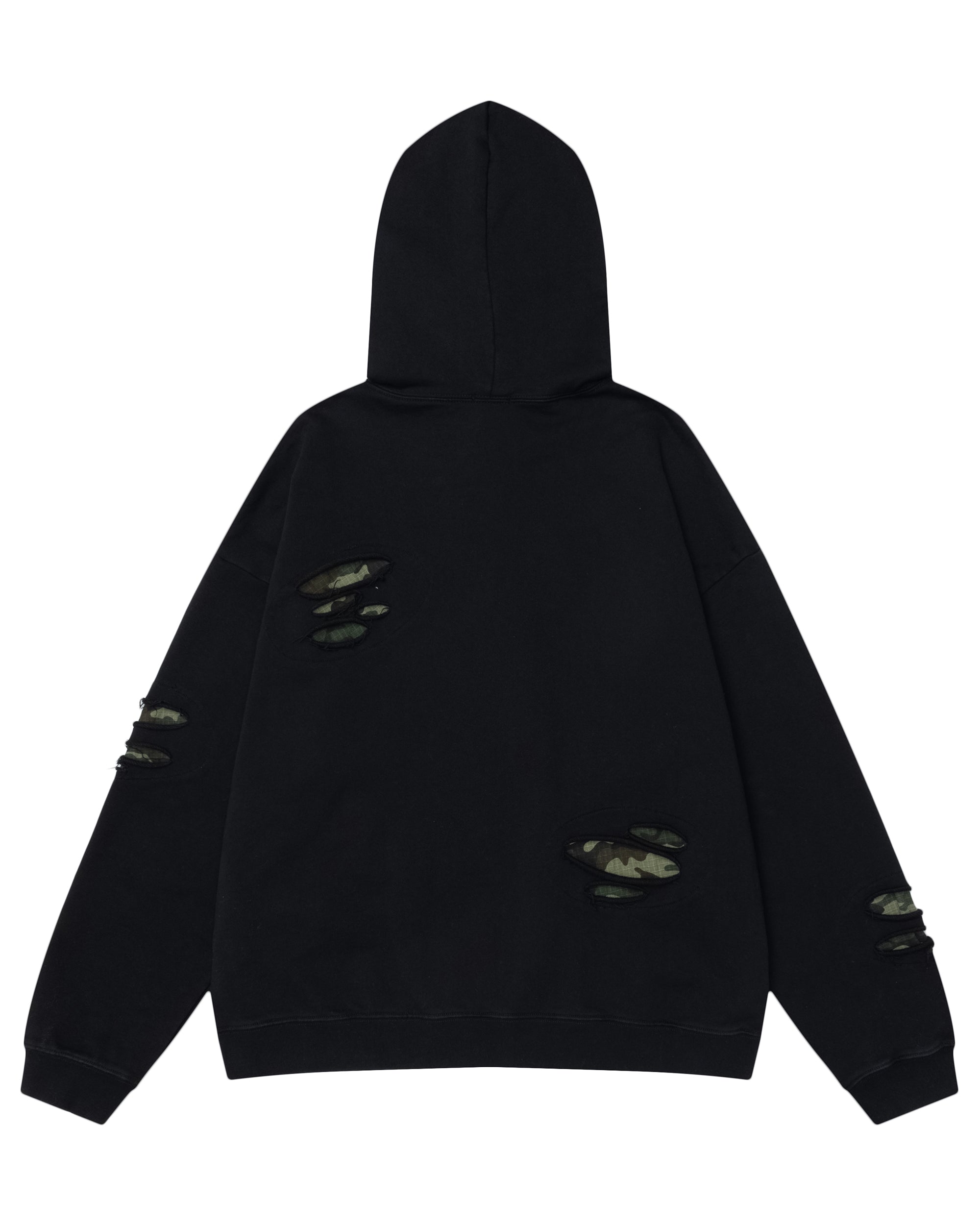 OVDY Badge Ripped Hoodie