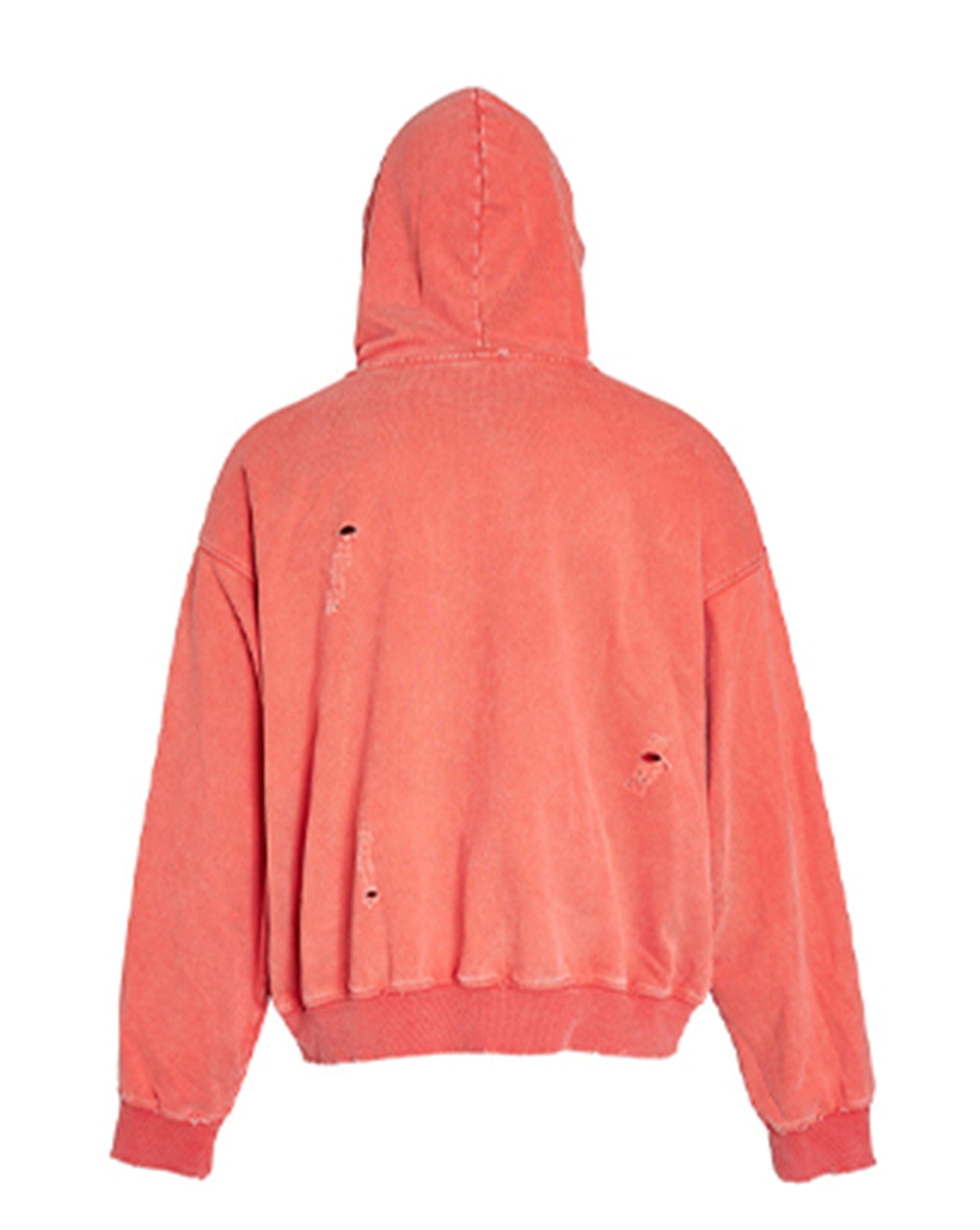 STEEPC Distressed LOGO Zip-Up Hoodie