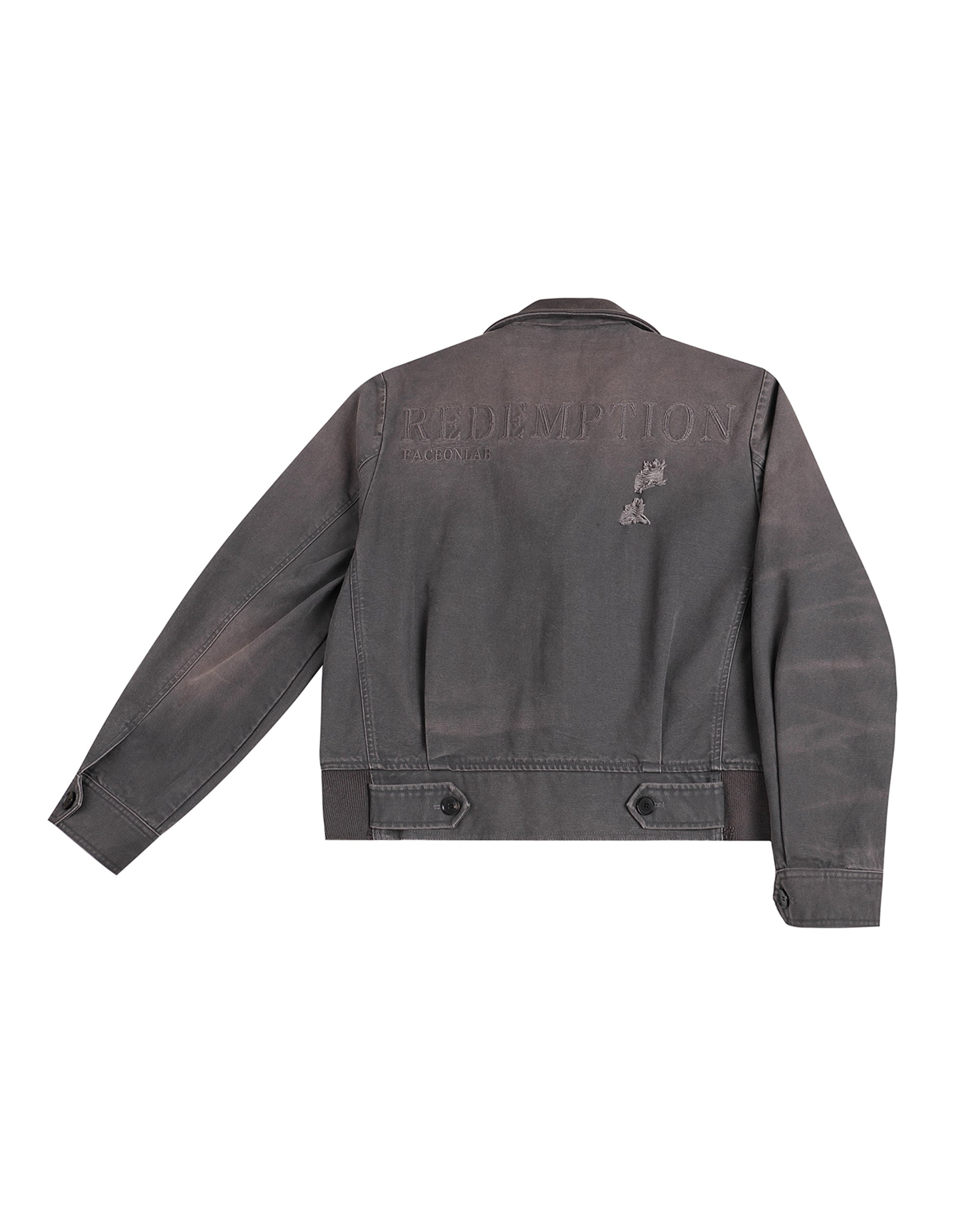 FACEONLAB Distressed P37 Rivet Jacket Grey