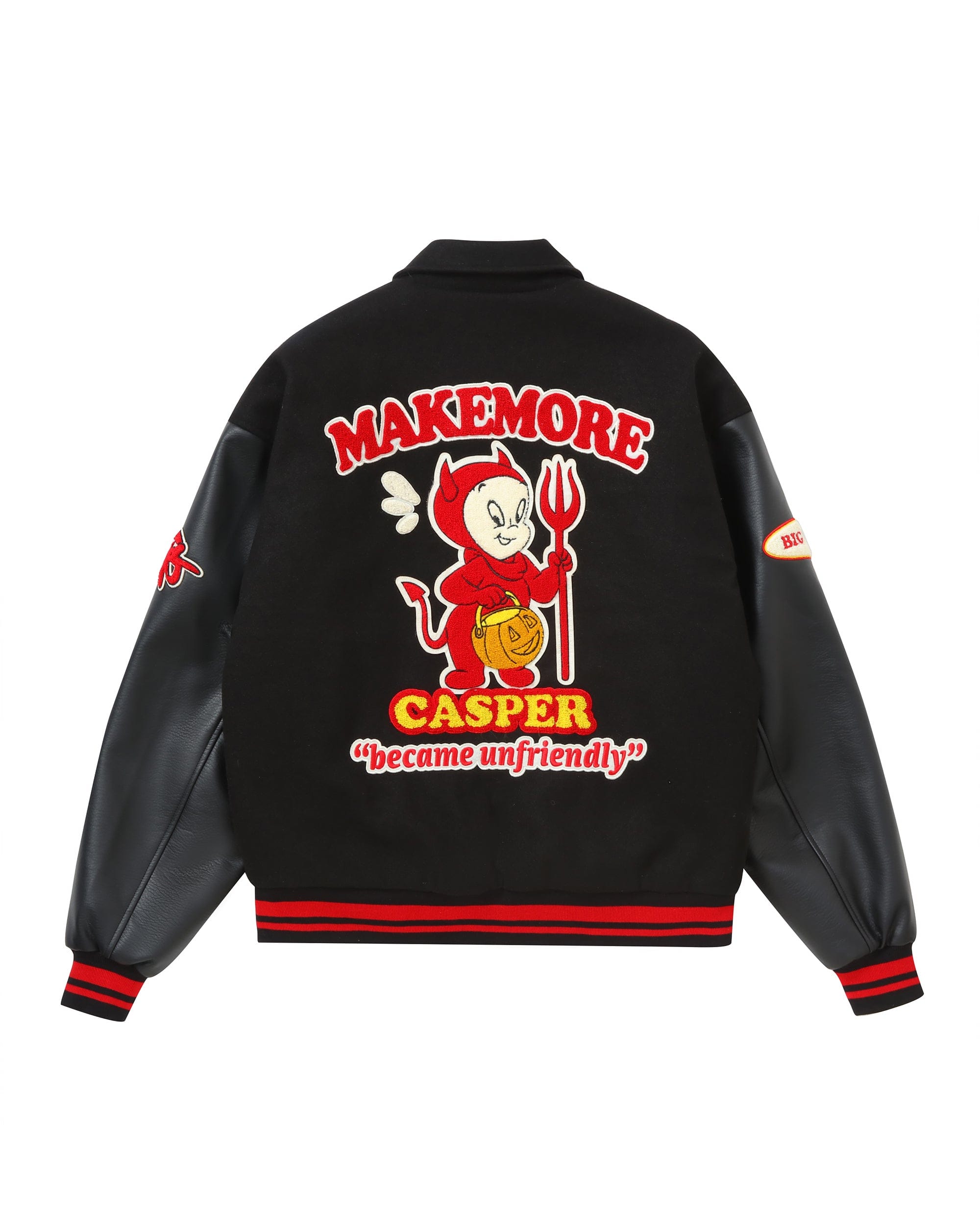 MAKEMORE Demon Patchwork Cotton-padded Baseball Jacket