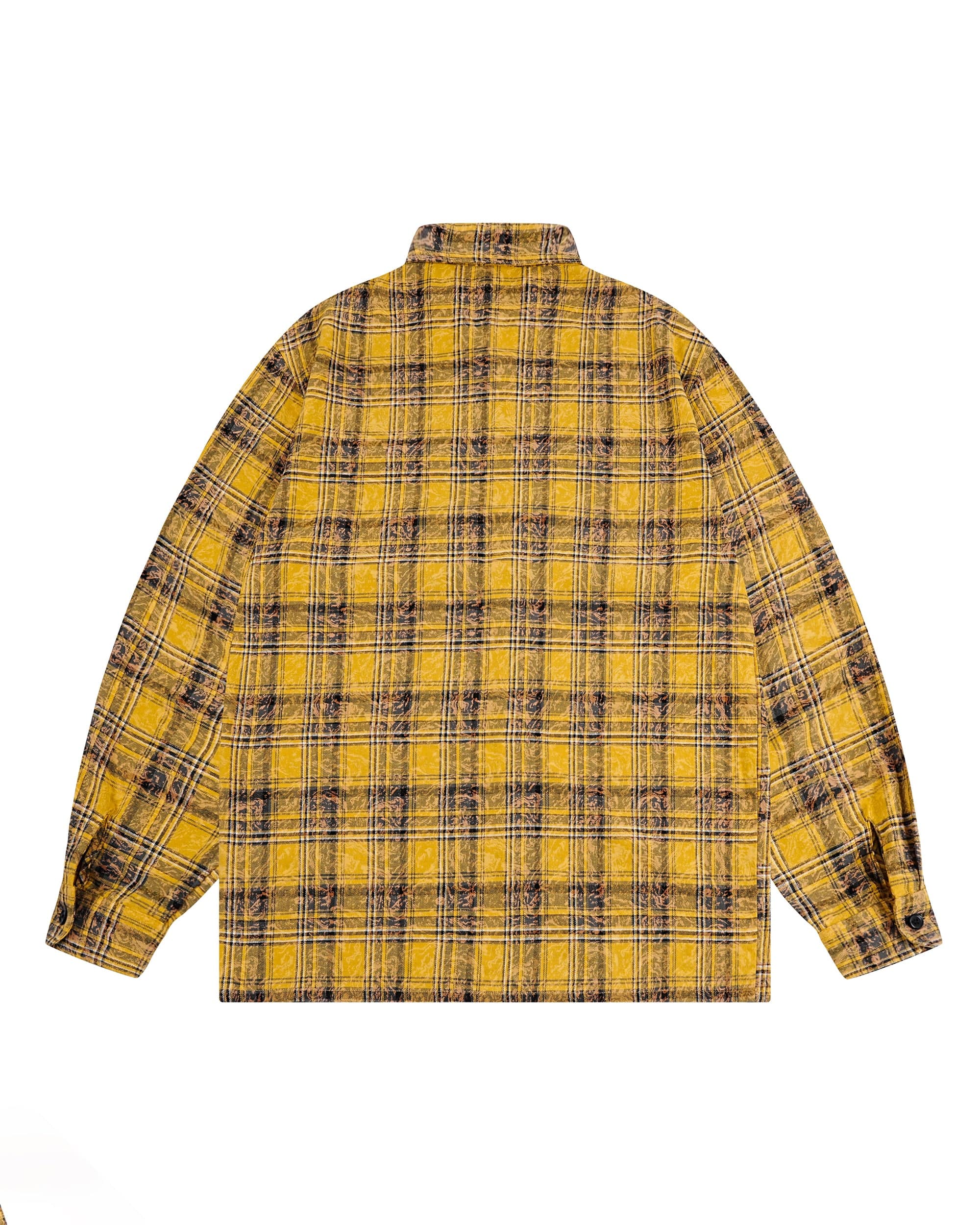 MAKEMORE Retro Plaid Shirt Yellow, premium urban and streetwear designers apparel on PROJECTISR.com, MAKEMORE