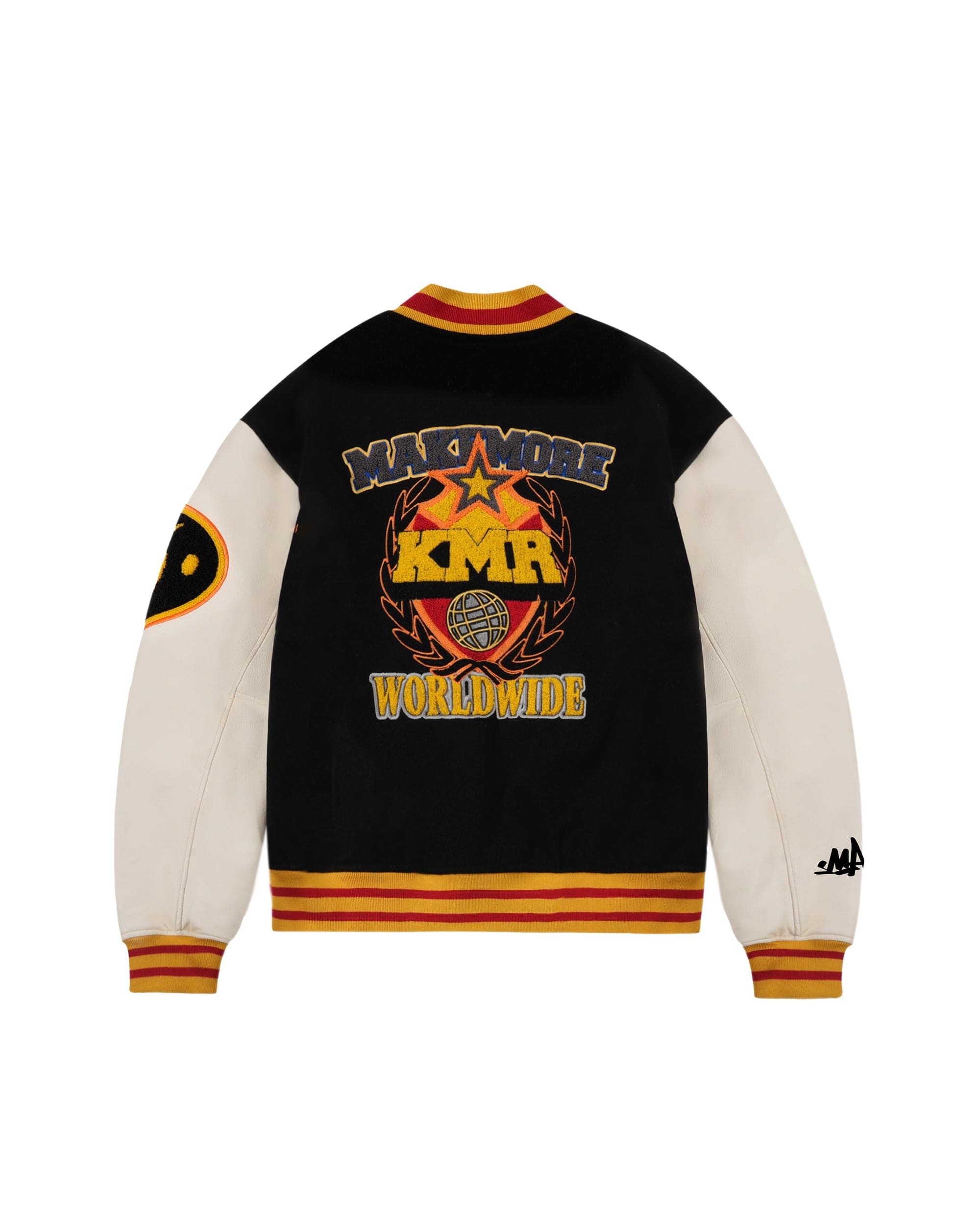 MAKEMORE KMR Patchwork Baseball Jacket, premium urban and streetwear designers apparel on PROJECTISR.com, MAKEMORE