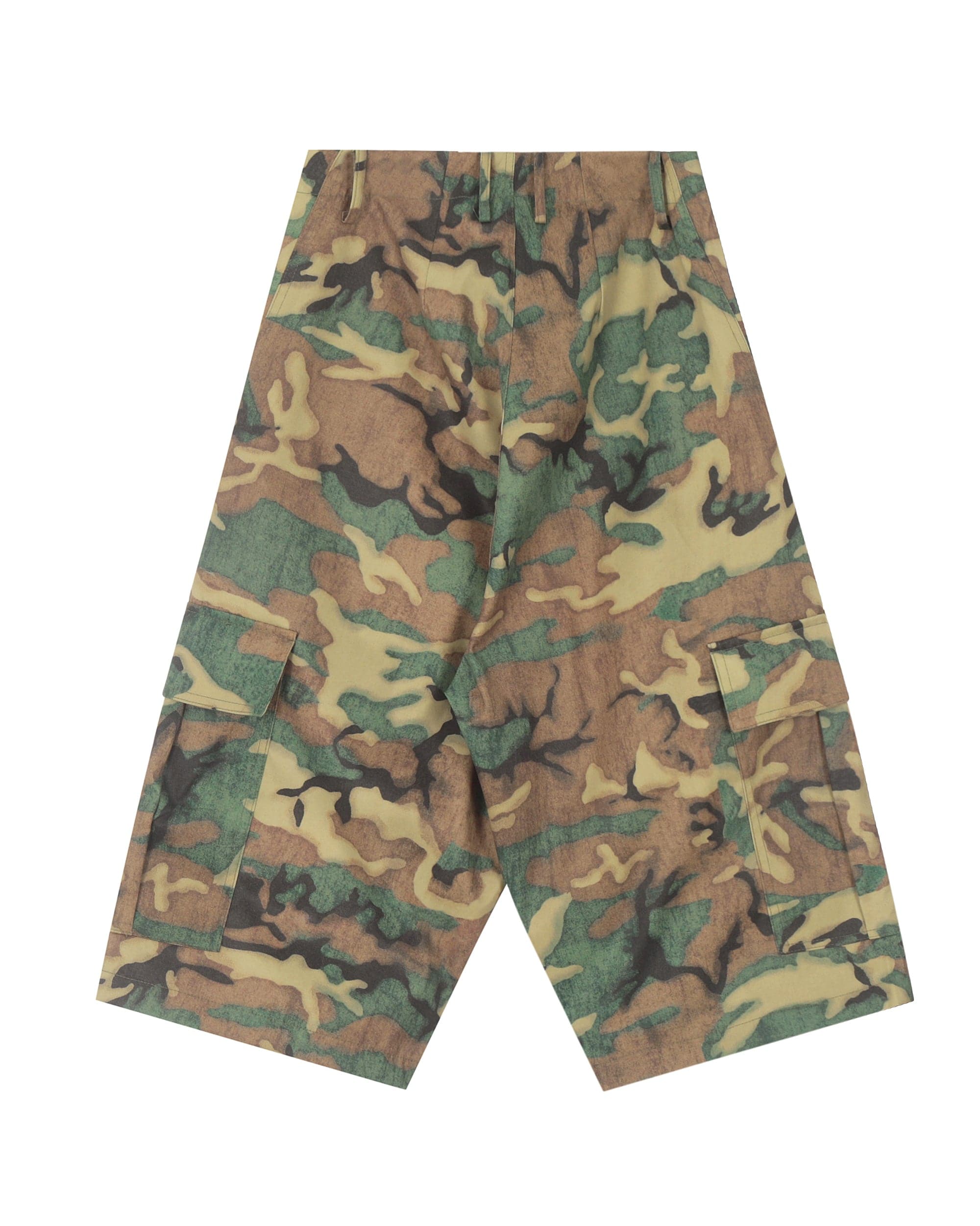 CLP Washed Crinkled Camo Cargo Shorts