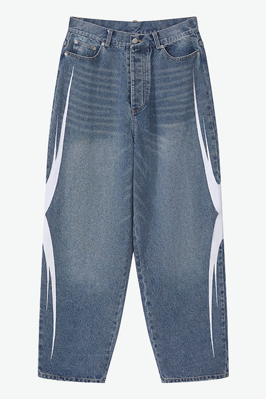 RTVG Washed Patchwork Baggy Jeans, premium urban and streetwear designers apparel on PROJECTISR.com, RTVG