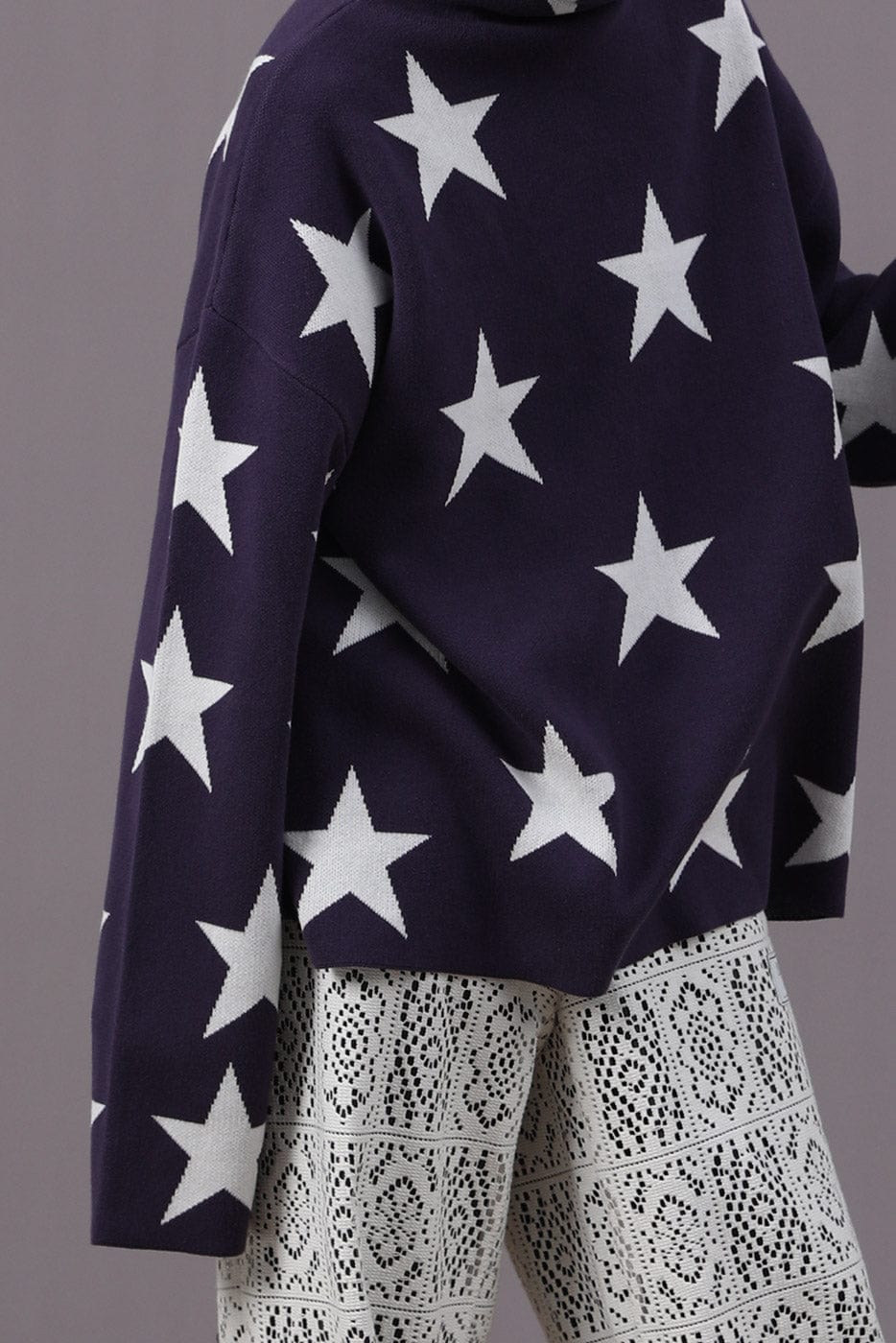 MIICHOUS Full Printed Stars Turtleneck Sweater, premium urban and streetwear designers apparel on PROJECTISR.com, Miichous