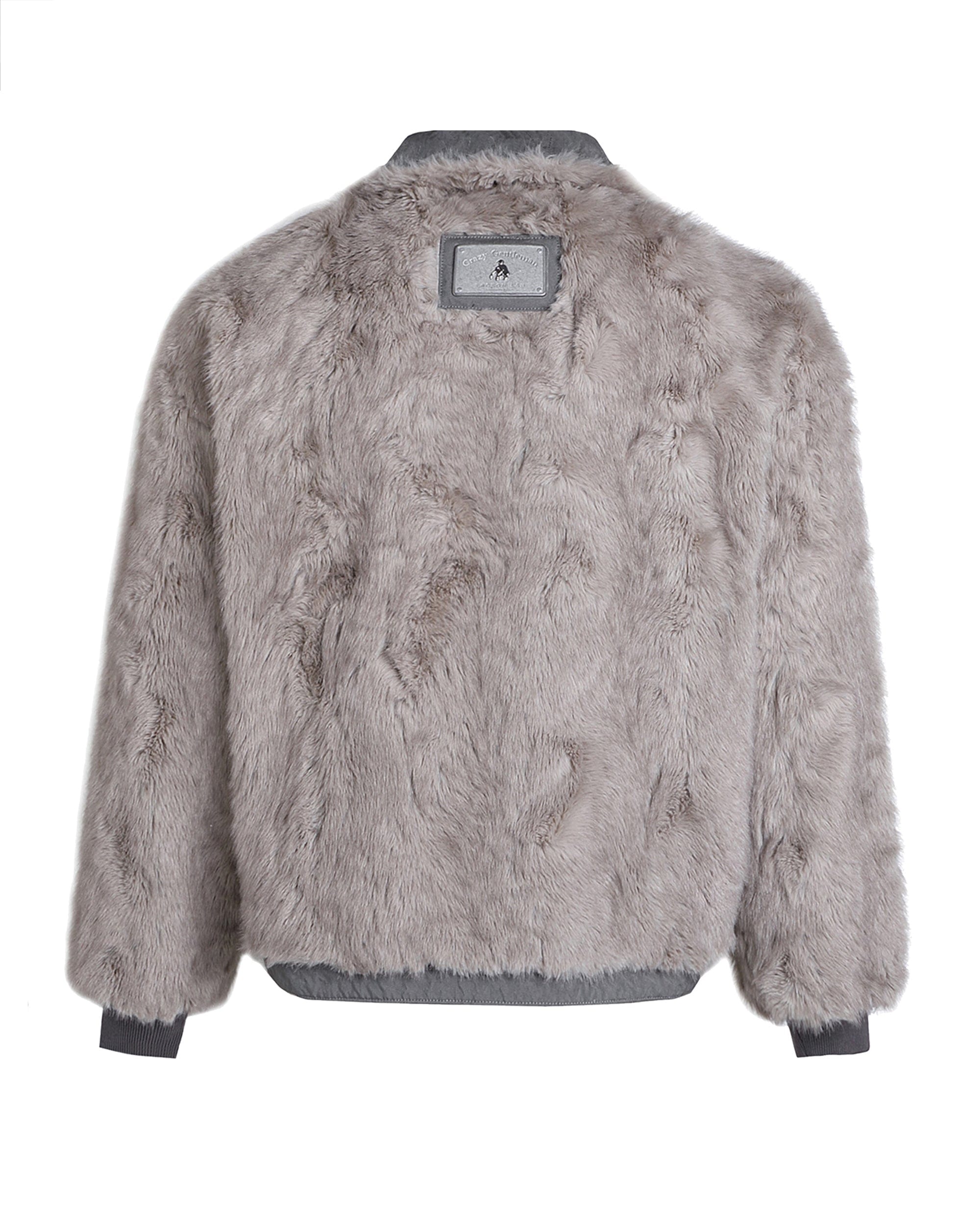 FACEONLAB Distressed Reversible Fuzzy N1 Military Jacket Grey