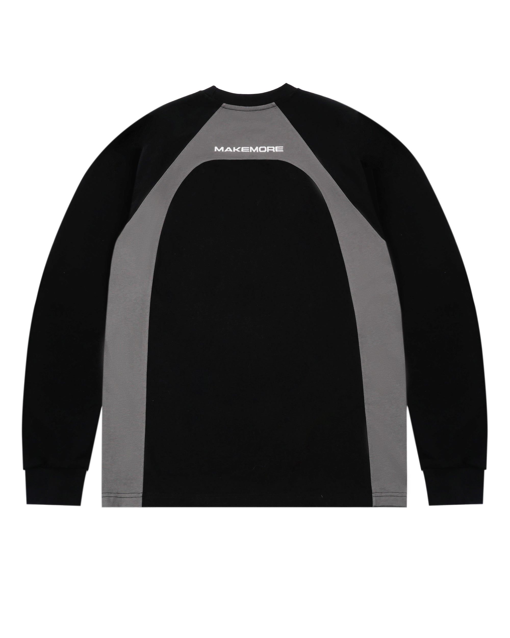 MAKEMORE Modern Deconstructed Embroidered Long-Sleeve Tee, premium urban and streetwear designers apparel on PROJECTISR.com, MAKEMORE