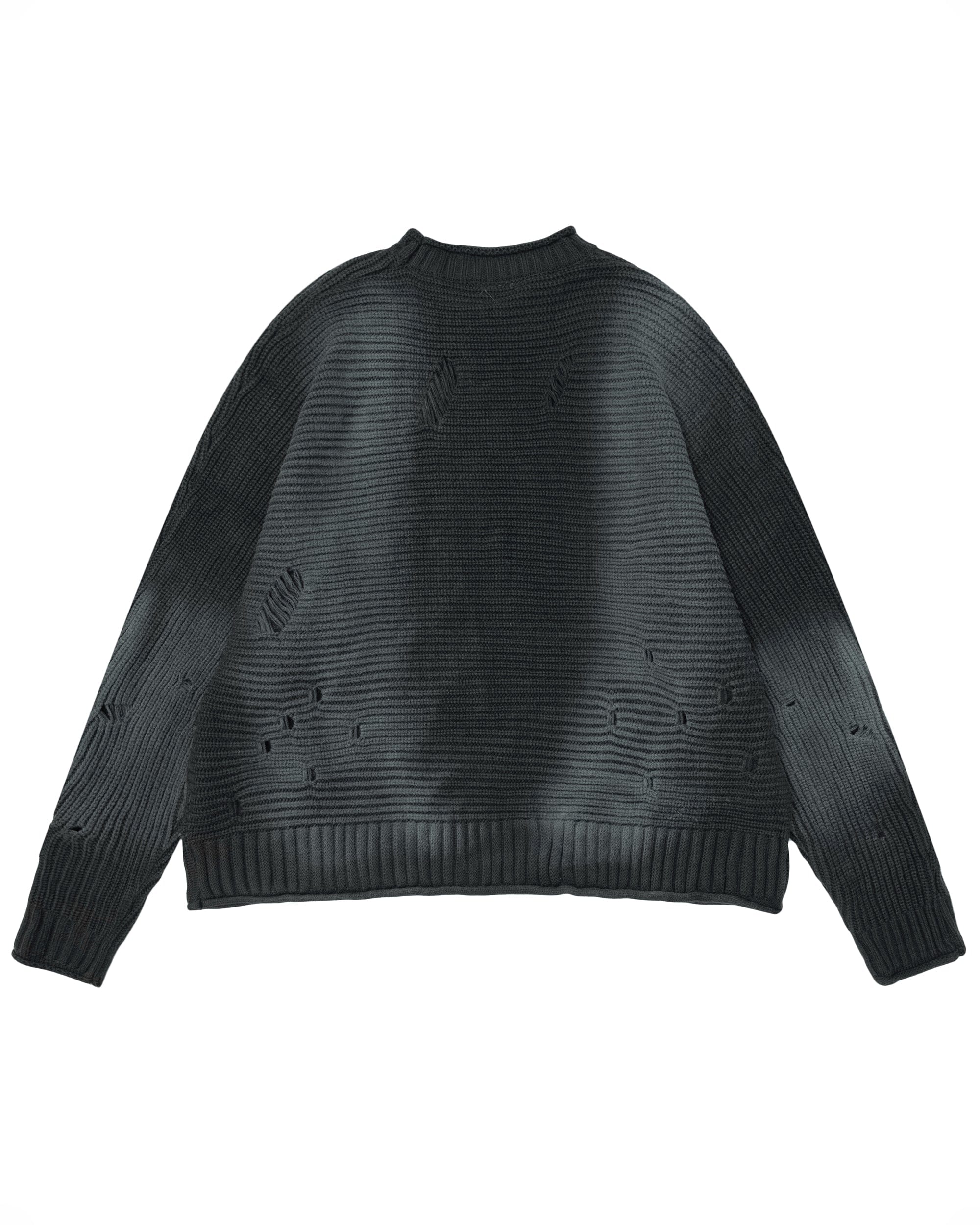 OVDY Faded Ripped Raw Edge Sweater