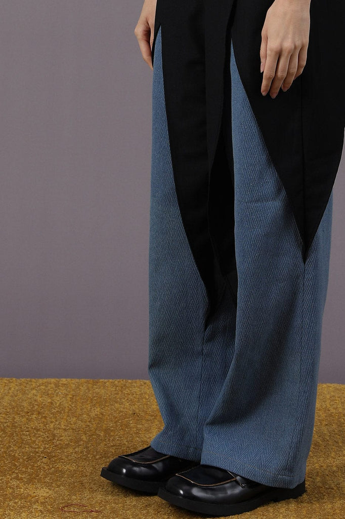 MIICHOUS Double-Layered Spliced Denim Suit Pants, premium urban and streetwear designers apparel on PROJECTISR.com, Miichous