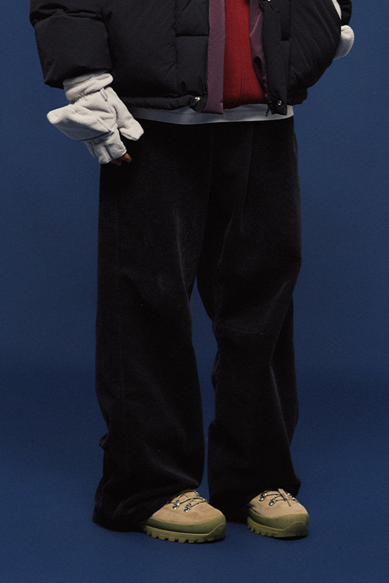 BANANA CLUB Corduroy Pleated Wide-Leg Trousers