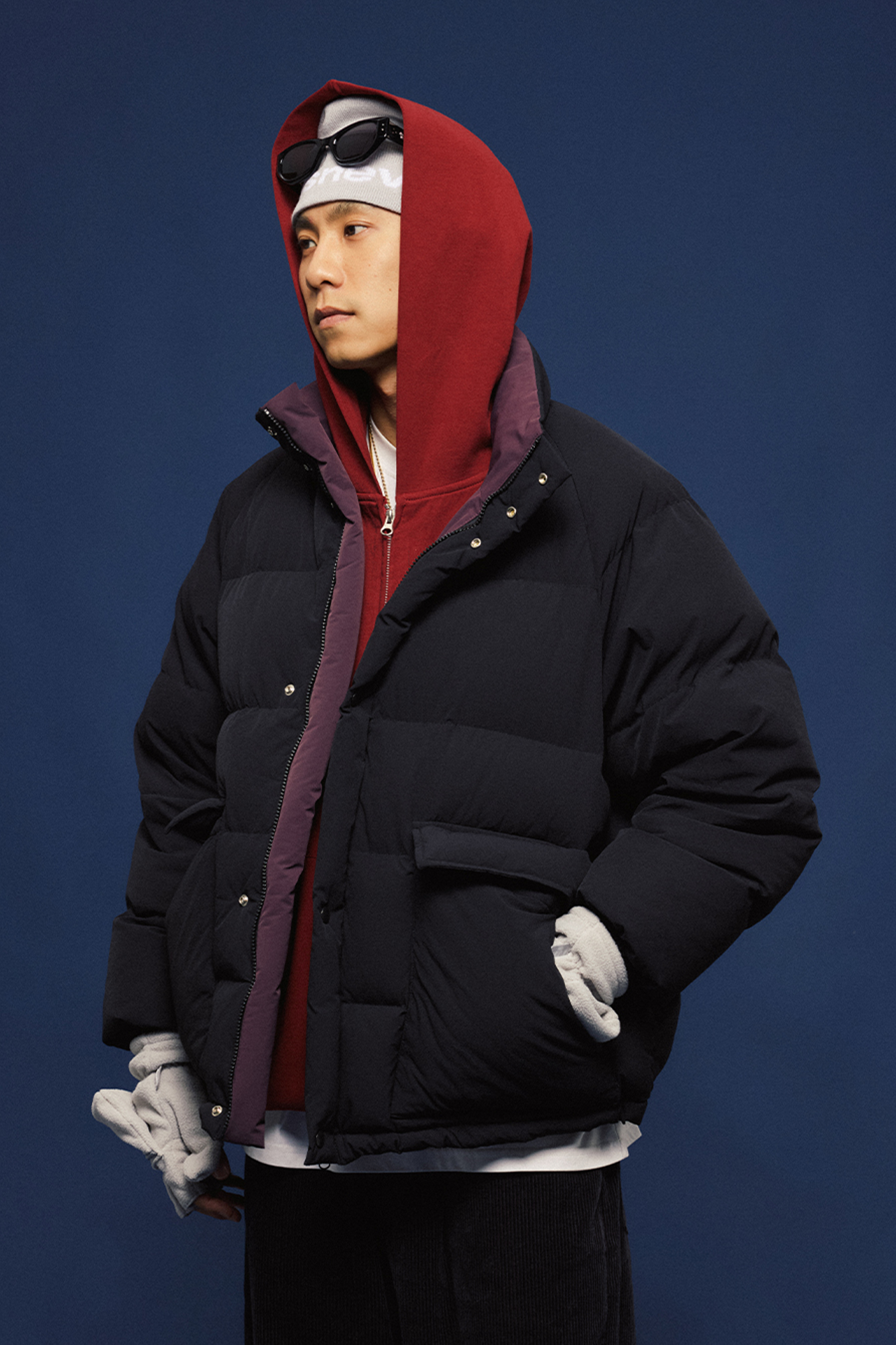 BANANA CLUB Reversible Snap Puffer Jacket