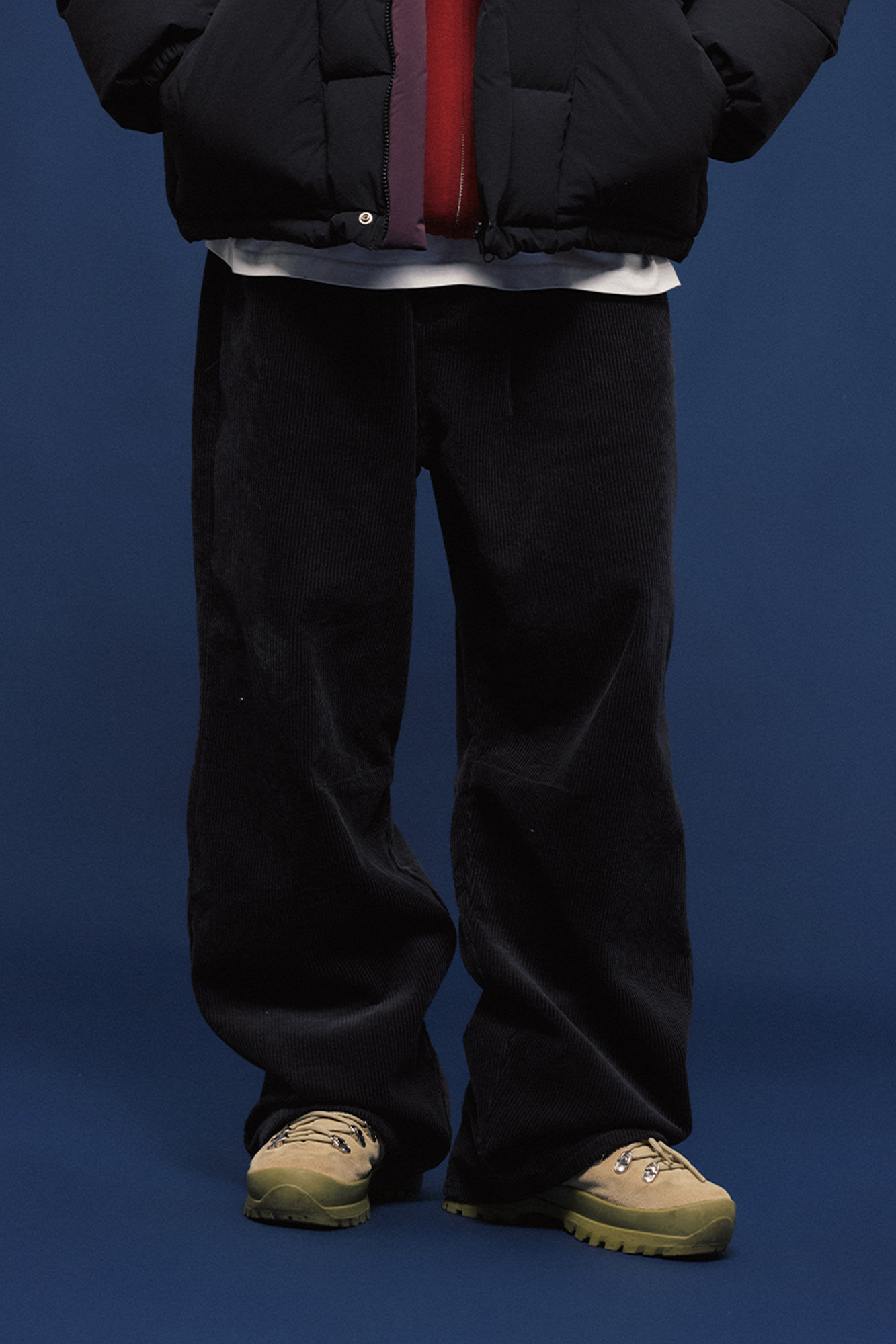 BANANA CLUB Corduroy Pleated Wide-Leg Trousers