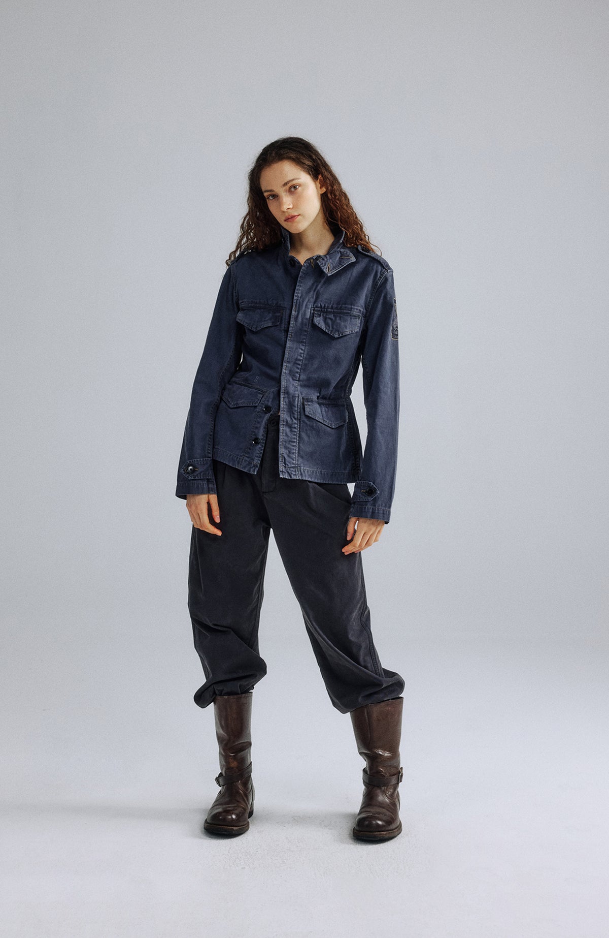 IN EXISTENCE Washed Faded Military Jacket
