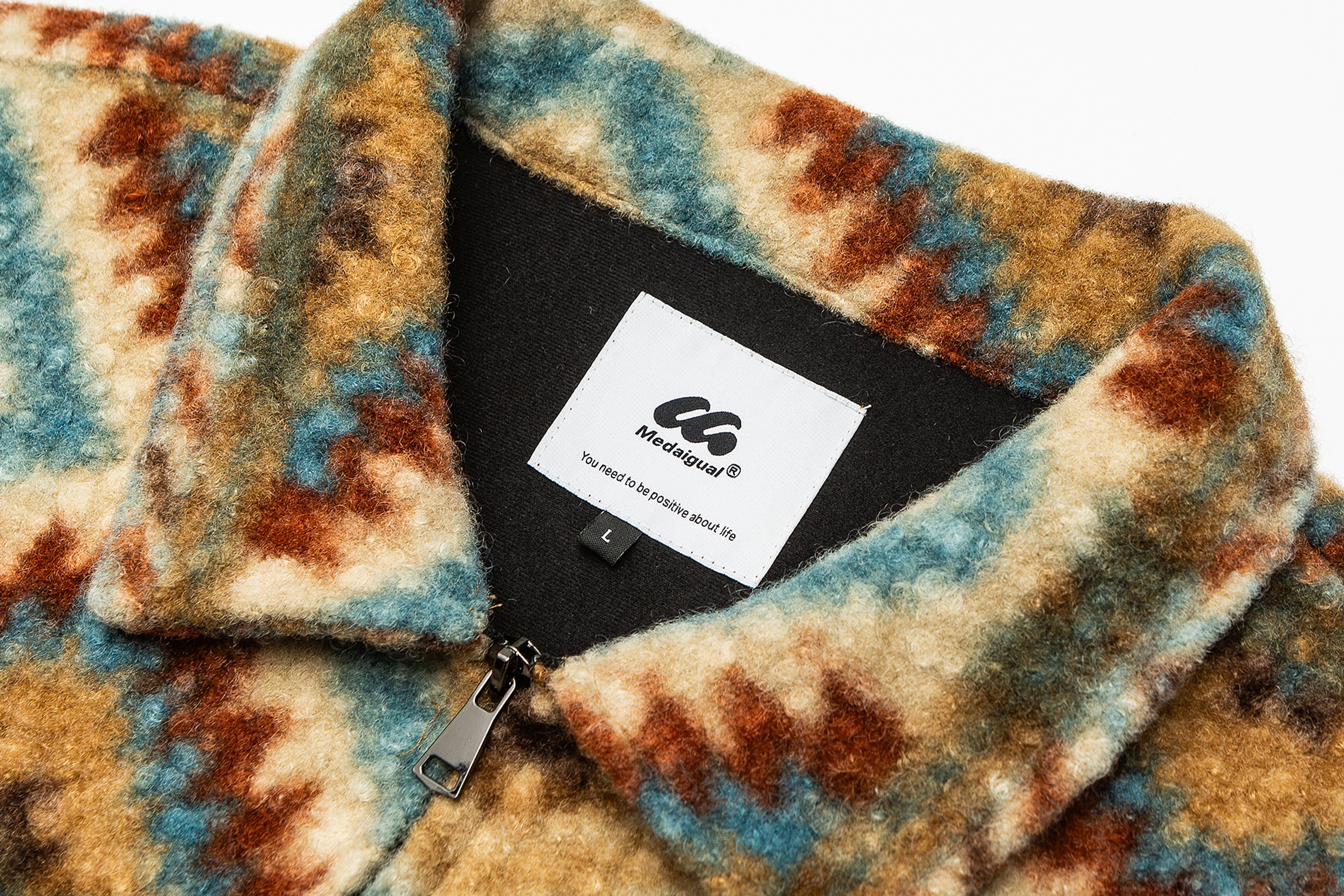 ME DA IGUAL Retro Tribal Jacquard Fleece Jacket