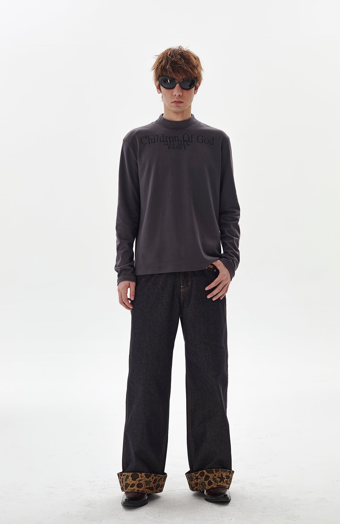 PASET Barn Cuffed Wide-Leg Jeans