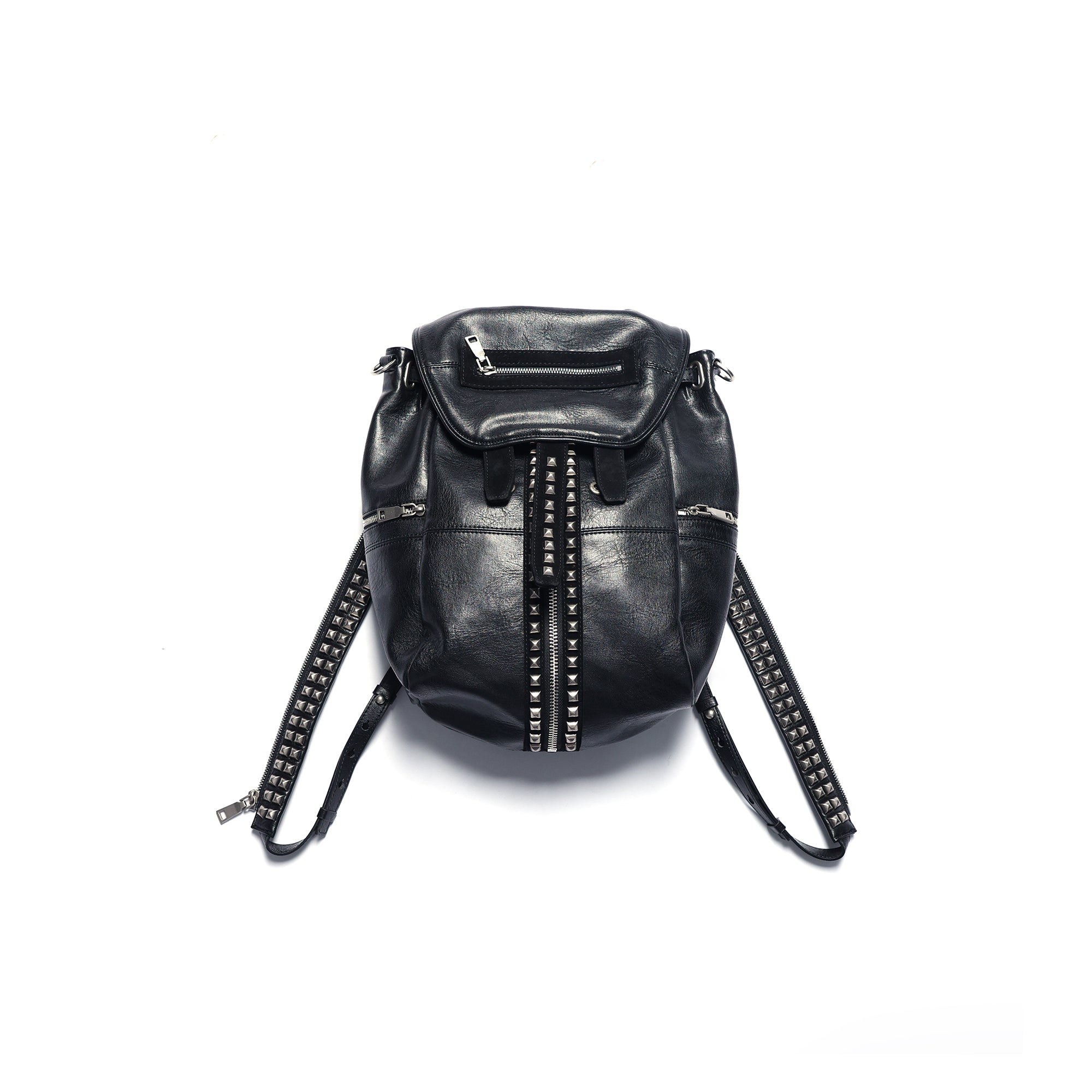 PCCVISION x GMK Studded Zippered PU Bucket Backpack