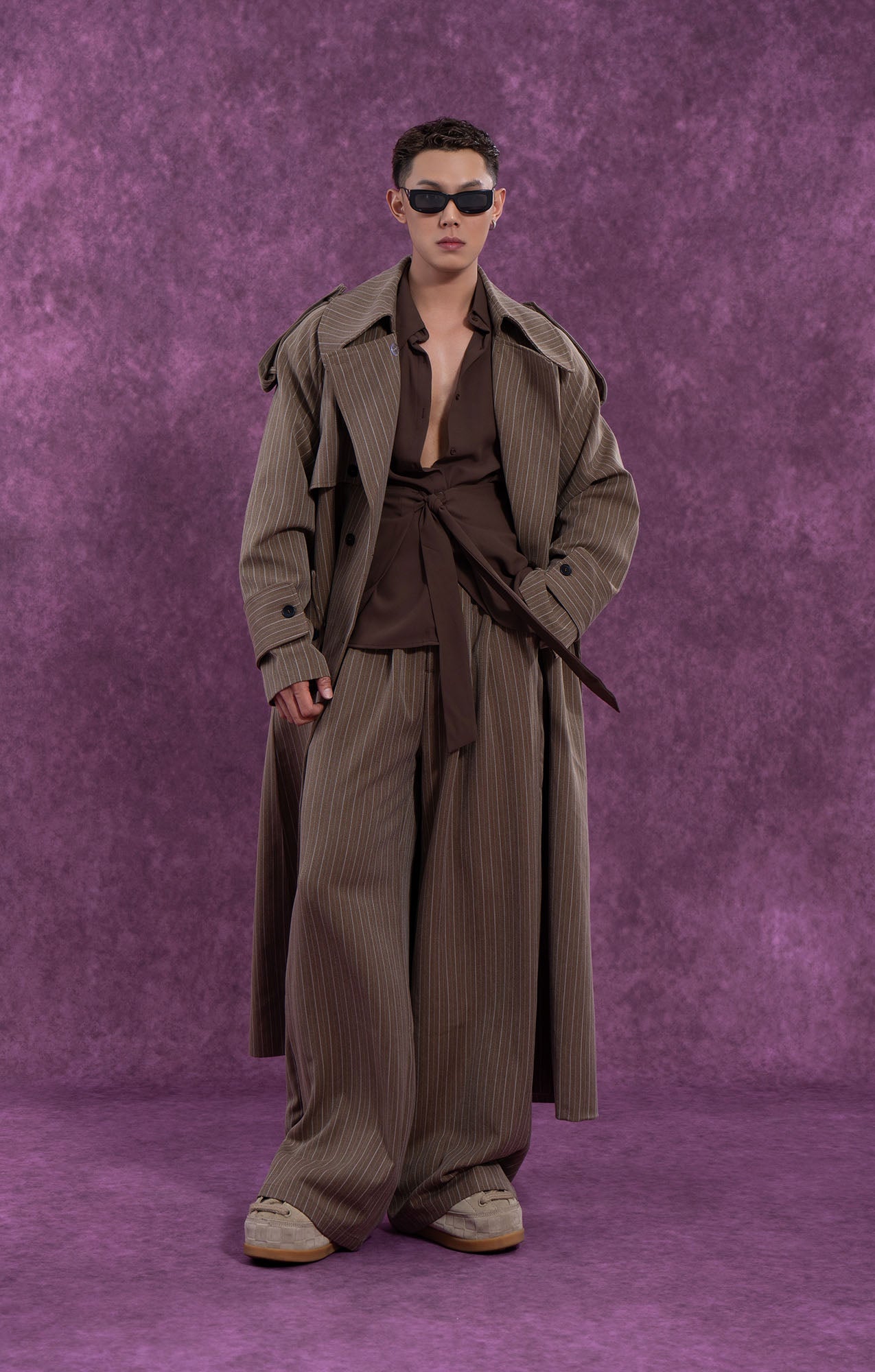 CLP Modern Pinstriped Straight-Leg Pants