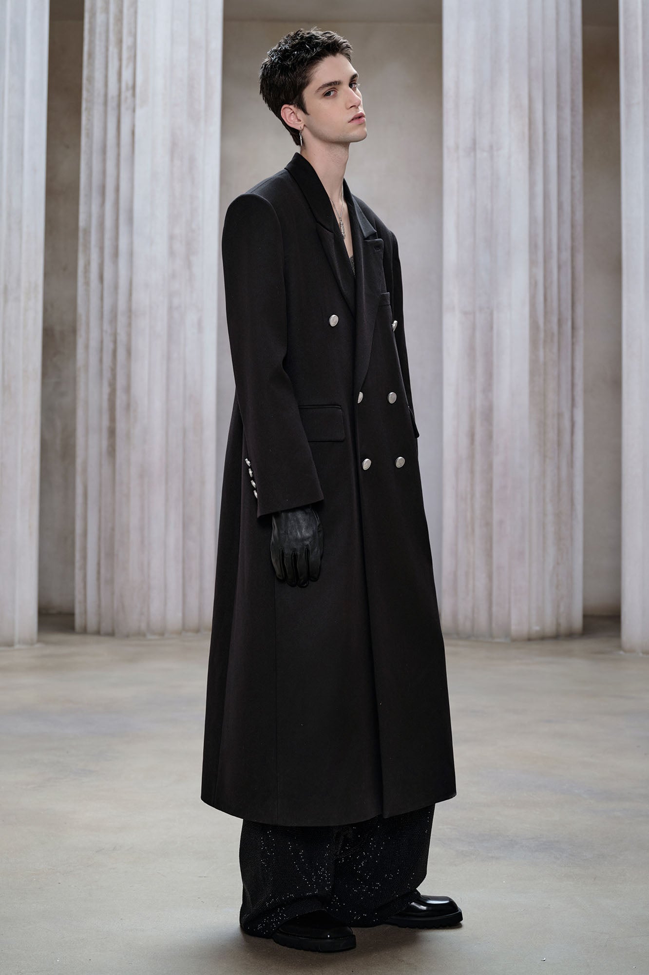 FACEONLAB Structured Double-Breasted Overcoat, premium urban and streetwear designers apparel on PROJECTISR.com, FACEONLAB