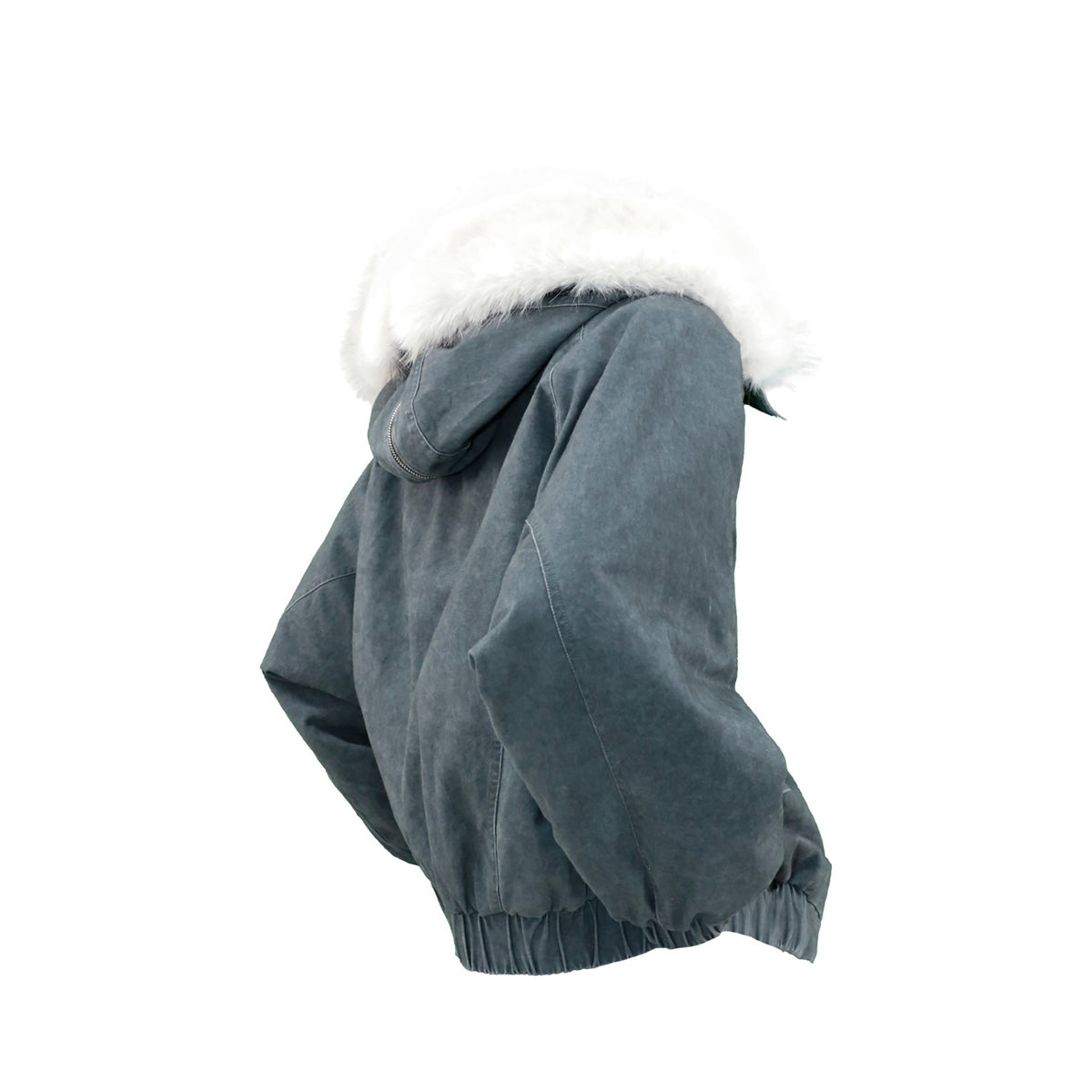 RELABEL Washed Detachable Fleece Collar Hooded N2B Jacket, premium urban and streetwear designers apparel on PROJECTISR.com, RELABEL