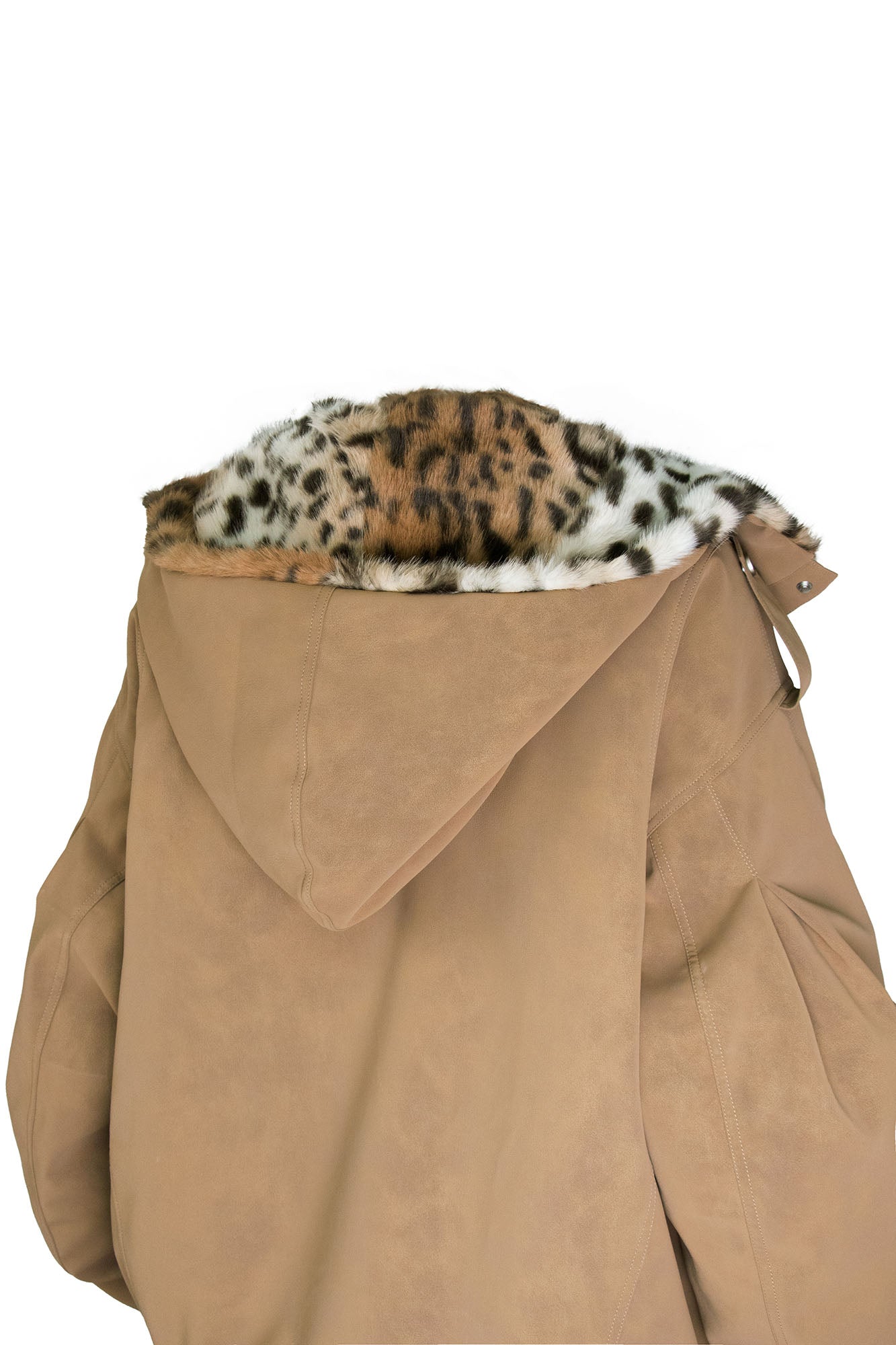 RELABEL Detachable Plush Scarf Hooded Suede Jacket Brown, premium urban and streetwear designers apparel on PROJECTISR.com, RELABEL