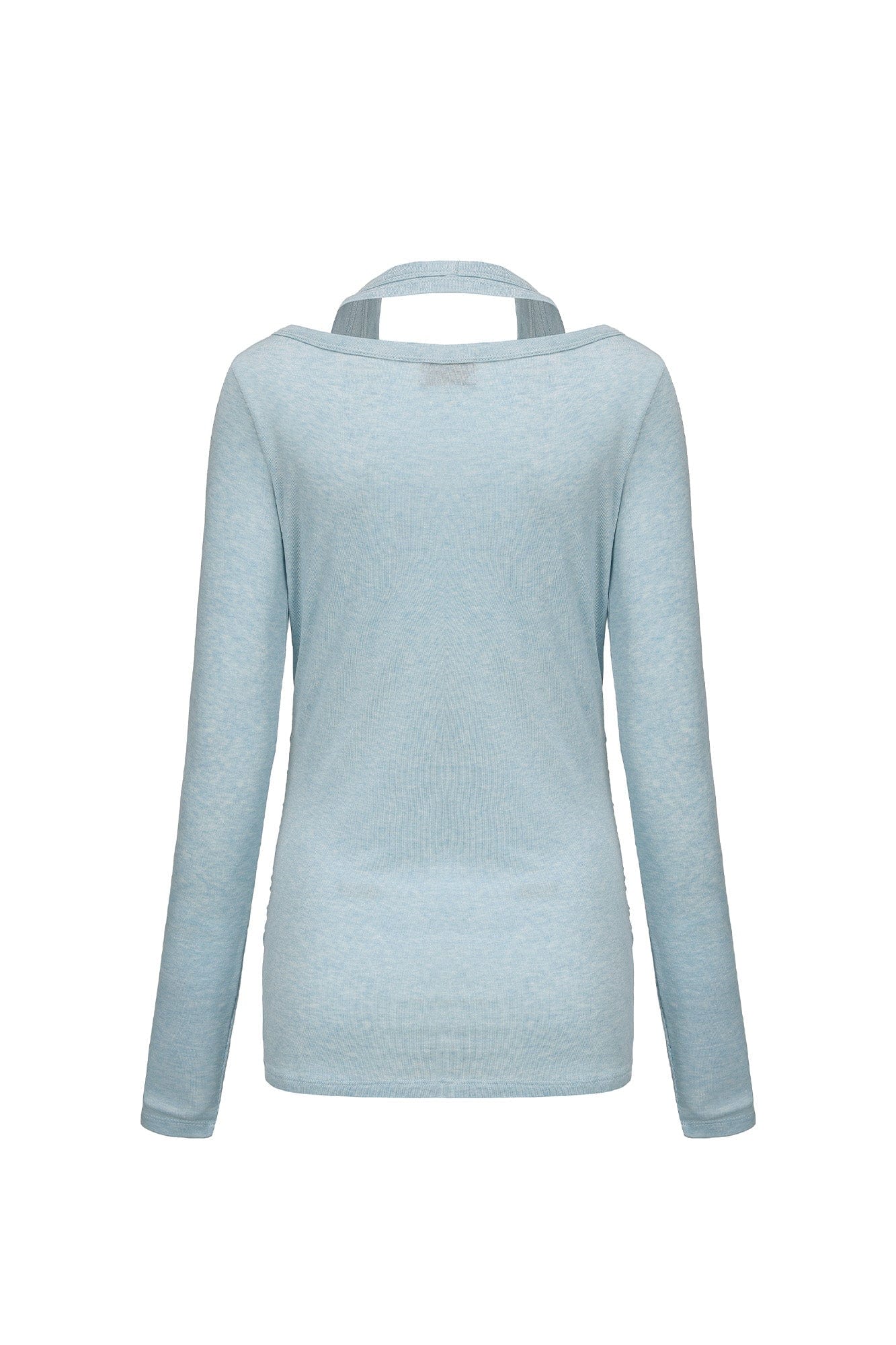 VANN VALRENCE Essential Layered Halter-Neck Long-Sleeve Tee, premium urban and streetwear designers apparel on PROJECTISR.com, VANN VALRENCE