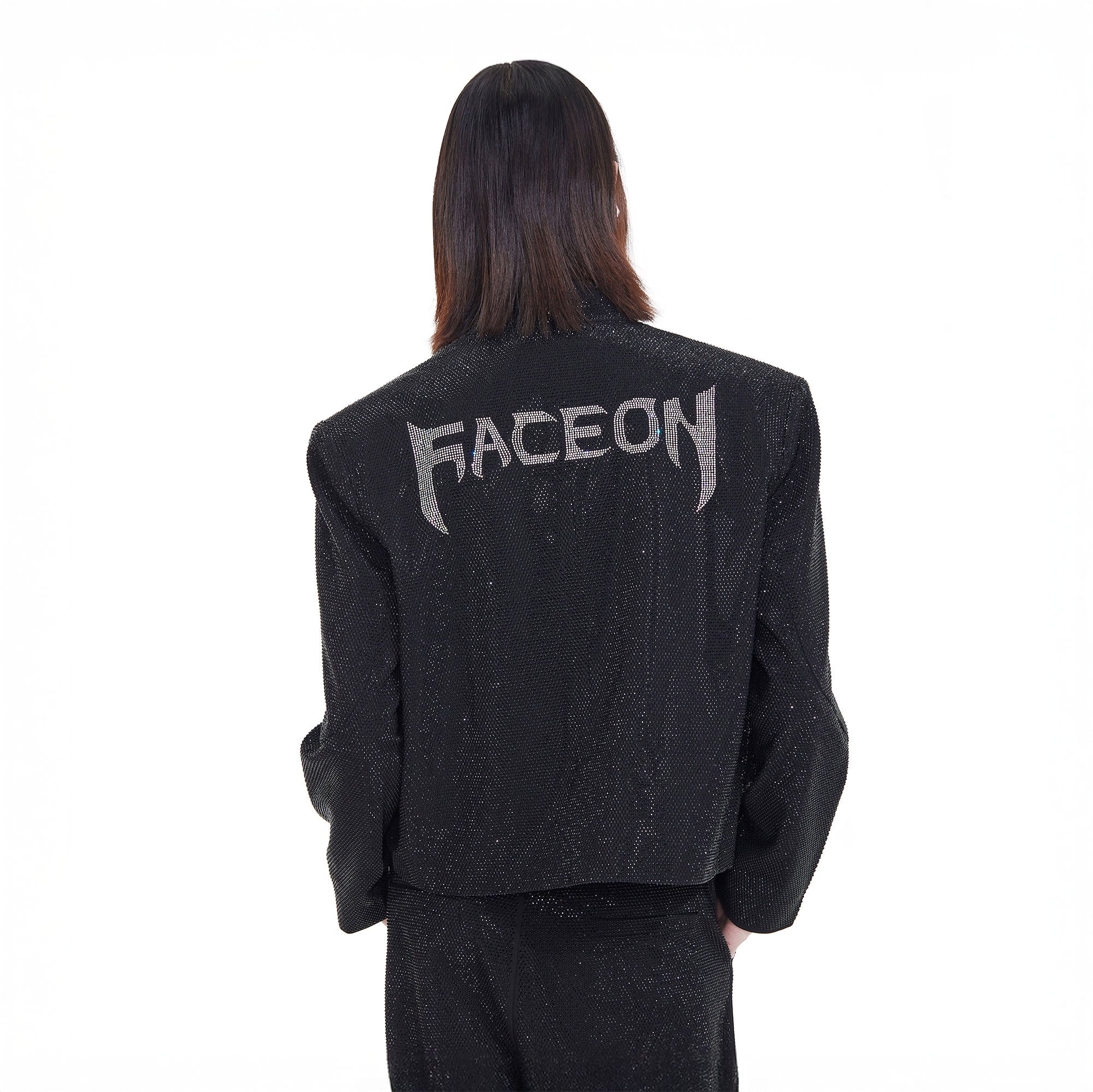 FACEONLAB Diamond LOGO Back Mandarin Collar Jacket